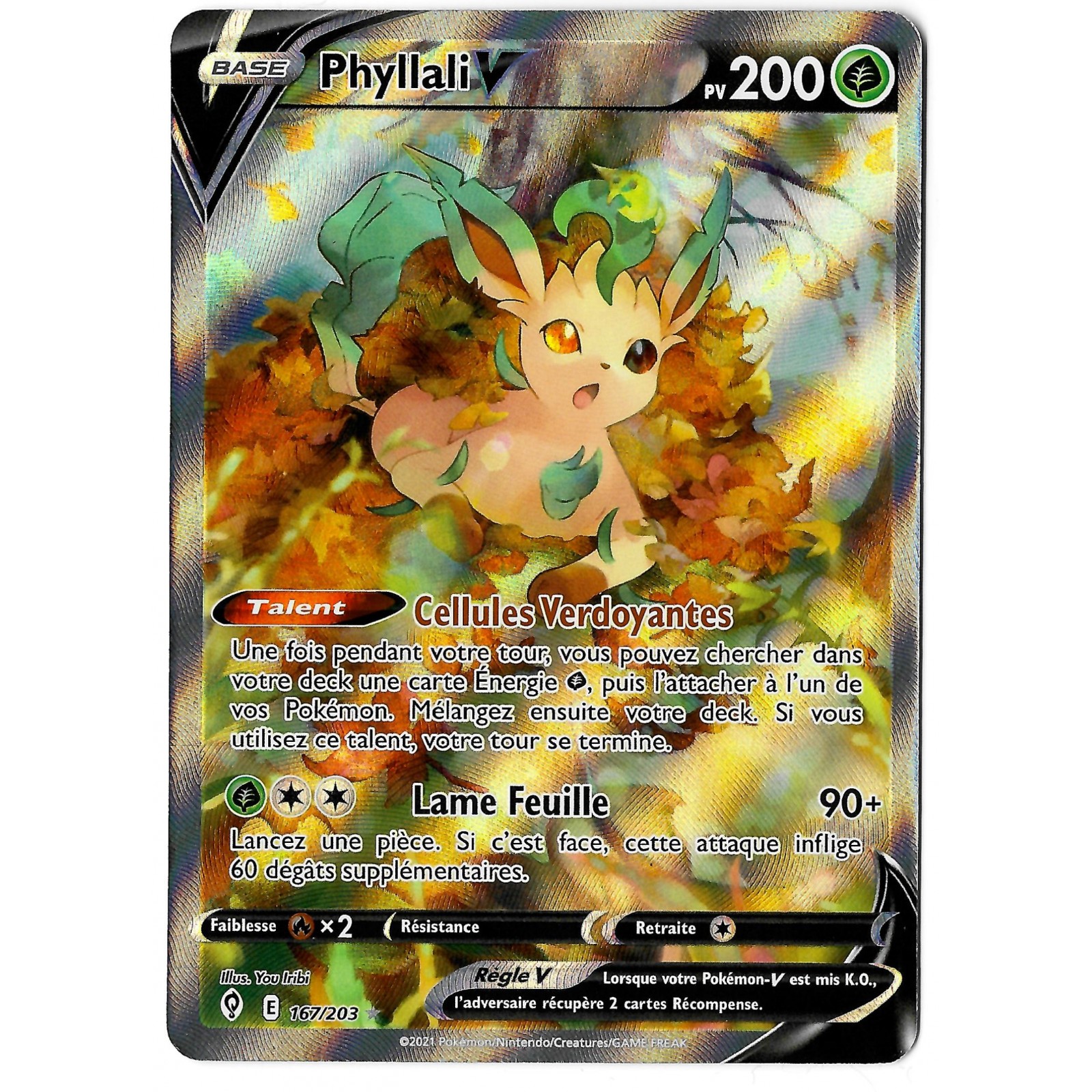 Phyllali V Full Art Ultra Rare 167 203 Epee Et Bouclier Evolution