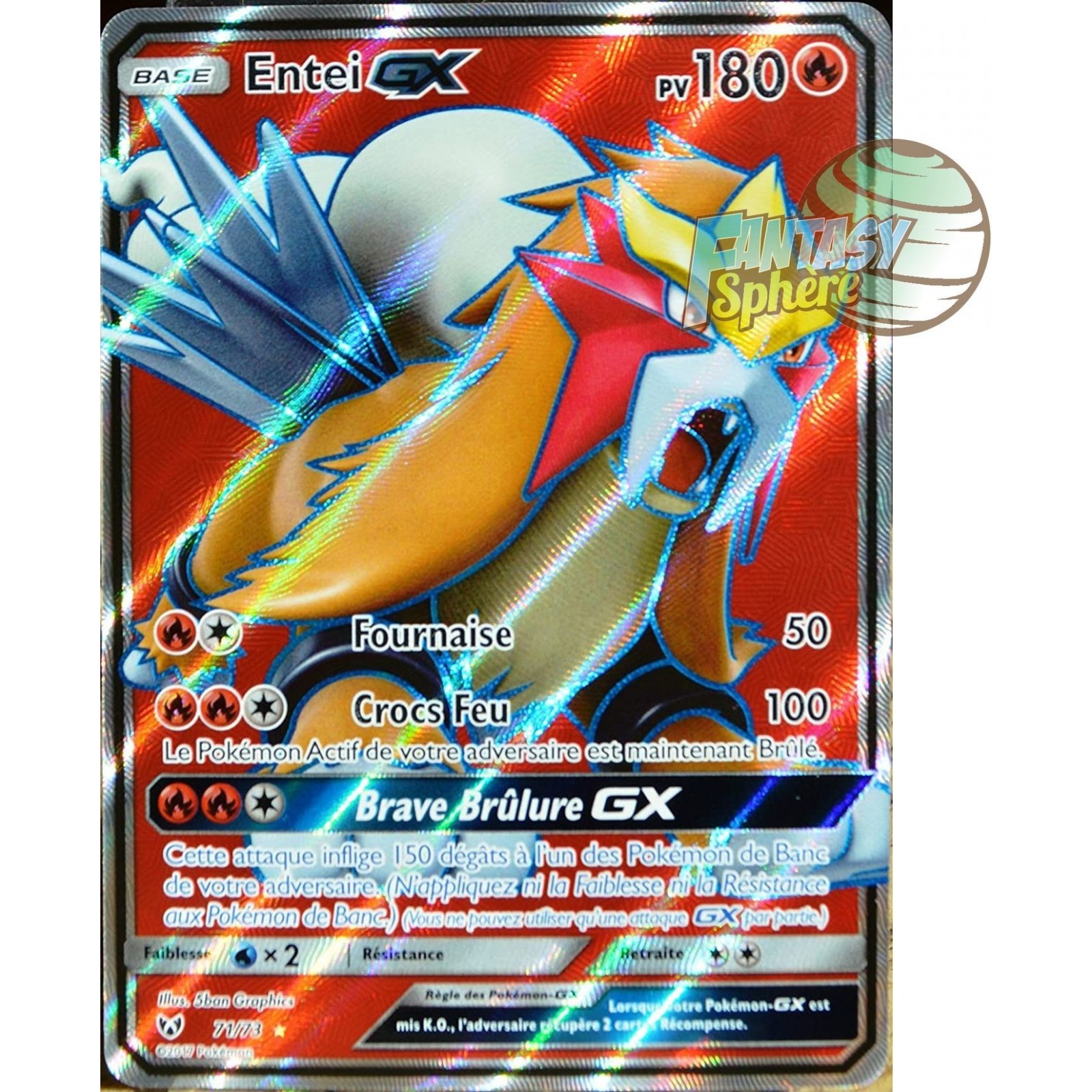 Entei GX Full Art Ultra Rare Ultra Rare 71 73 Soleil Et Lune 3 5