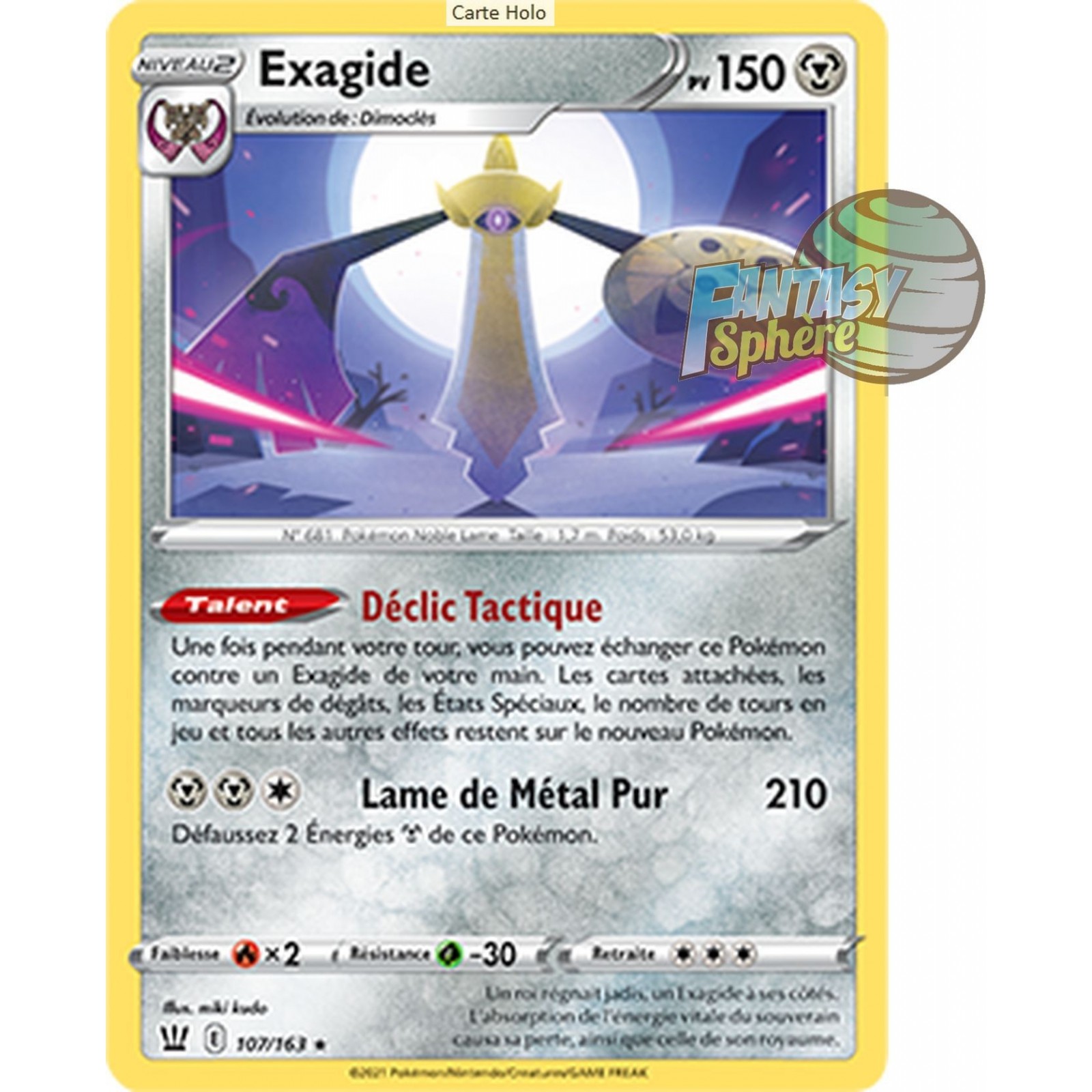 Exagide Holo 107 163 Carte Pokemon Epee Et Bouclier Styles De Combat Eb05 Jeux De Cartes A Collectionner Cartes Pokemon A L Unite Cartes Pokemon