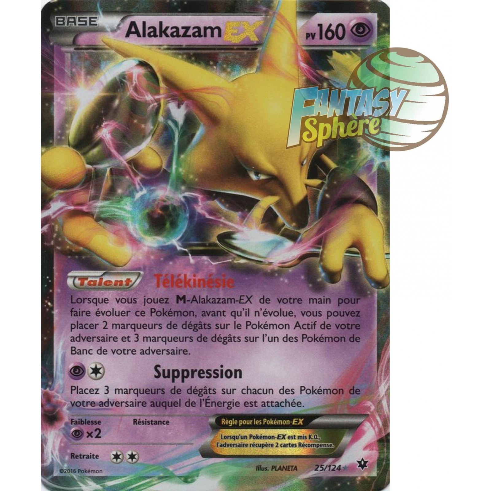 Alakazam Ex Ultra Rare 25 124 Xy 10 Impact Des Destins à Fantasy