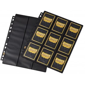 Dragon Shield - 10 Pages de Classeur - 18 Cases - Side-Load Black Non-Glare (10)