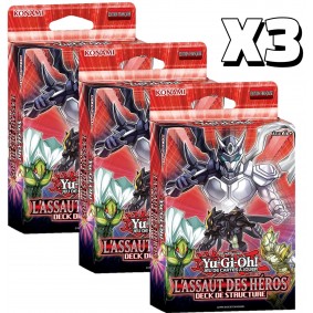 Yu-Gi-Oh! – Lot de 3 - Deck de Structure - L'Assaut des Héros - FR - Réédition