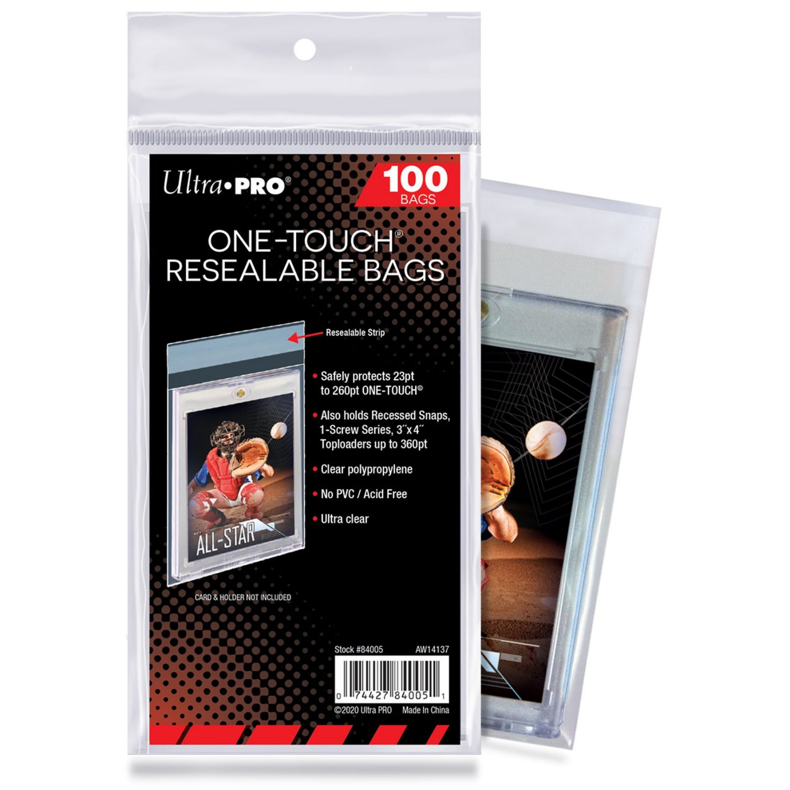 Ultra Pro Resealable Team Bags (500 Count) – 5 Packs Of 100 – No Logo, Clear