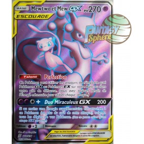 Mewtwo et Mew GX - Full Art Ultra Rare 222/236 - Soleil et Lune 11 Harmonie des Esprits