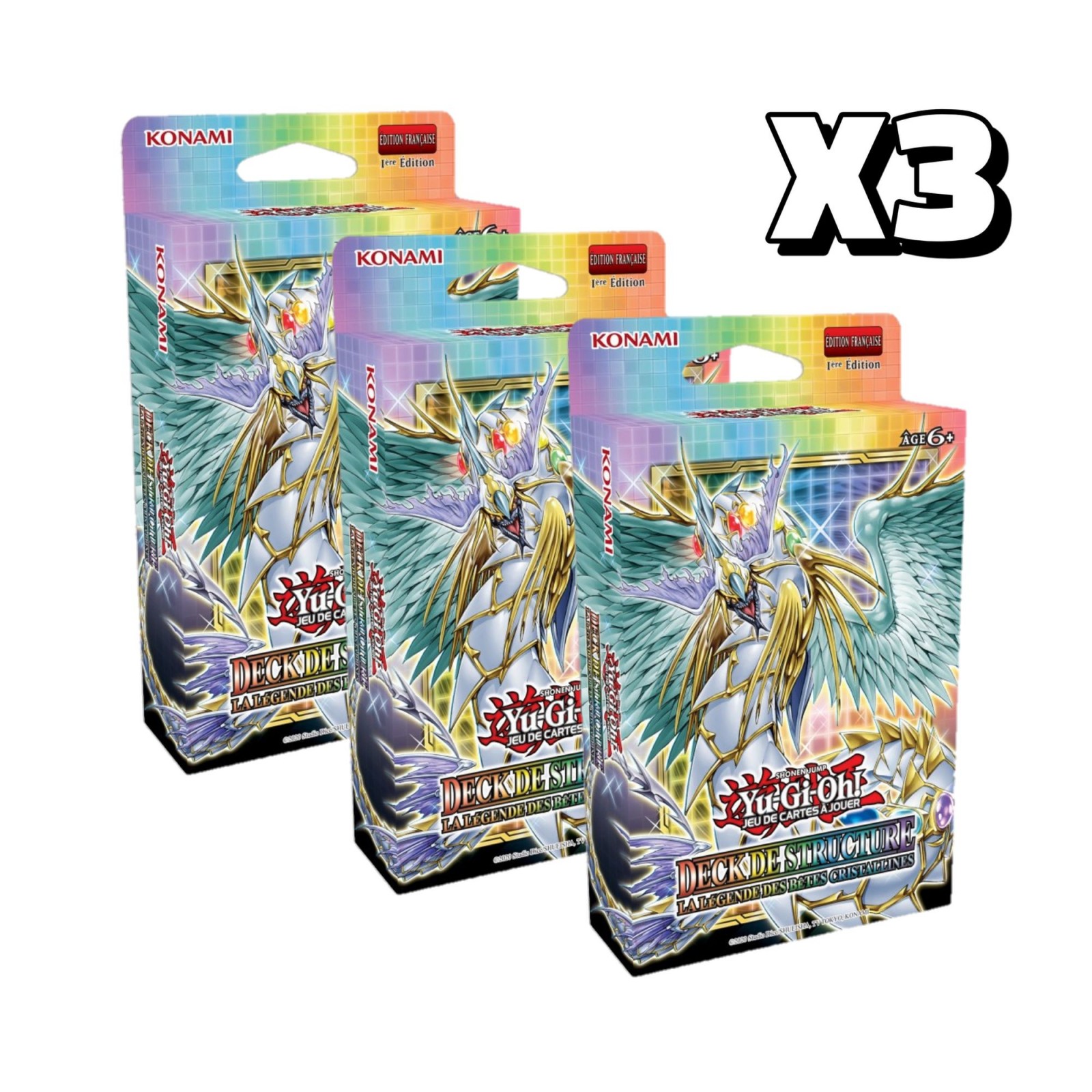 YuGiOh! Lot de 3 Deck de Structure La Légende des Bêtes Cristallines FR à Fantasy