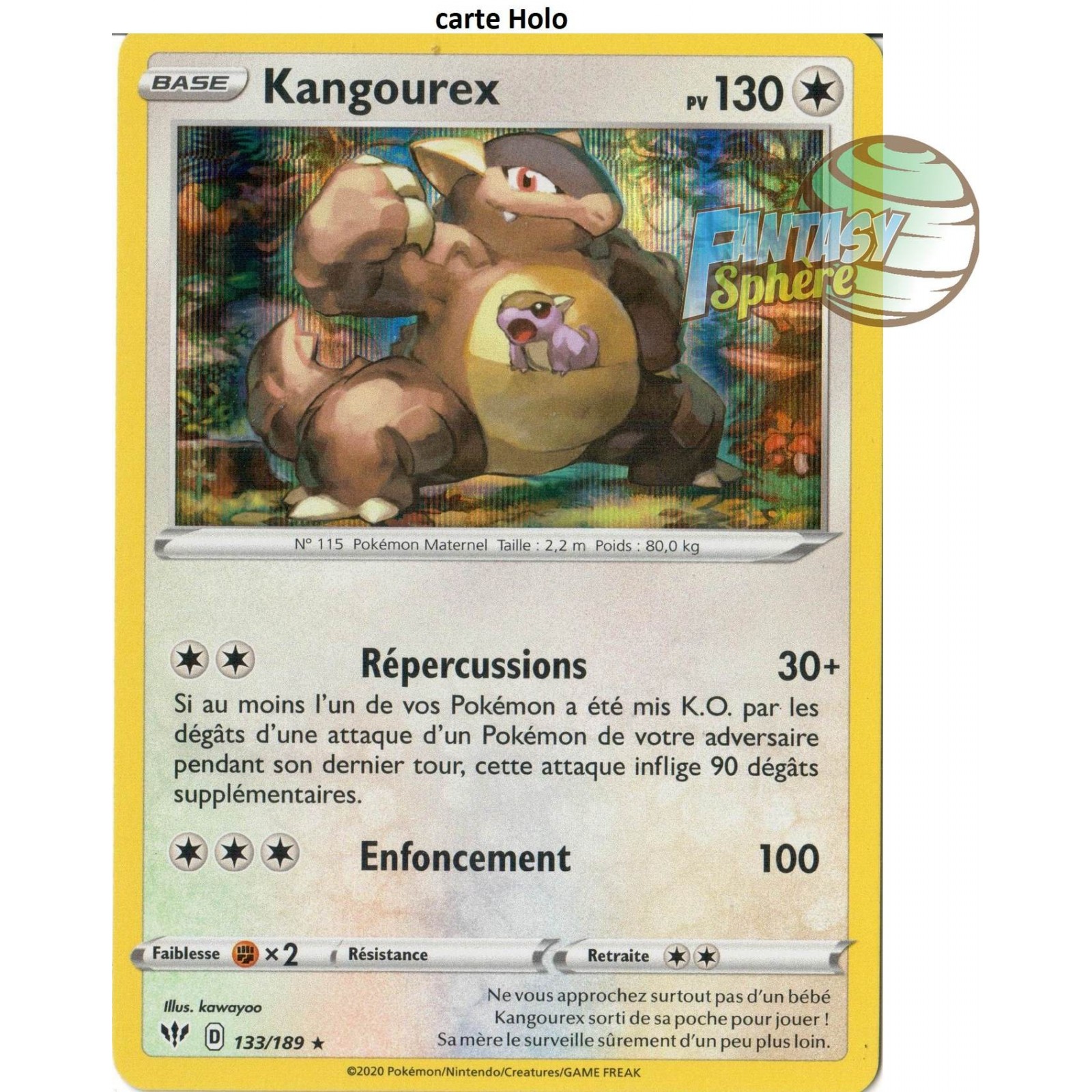 Kangourex - 133/189 EB03 Ténèbres Embrasées Carte à l'unité Pokemon 