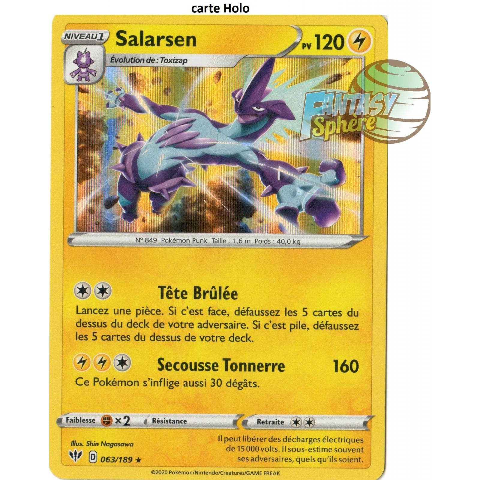 Salarsen - 63/189 EB03 Ténèbres Embrasées Carte à l'unité Pokemon 