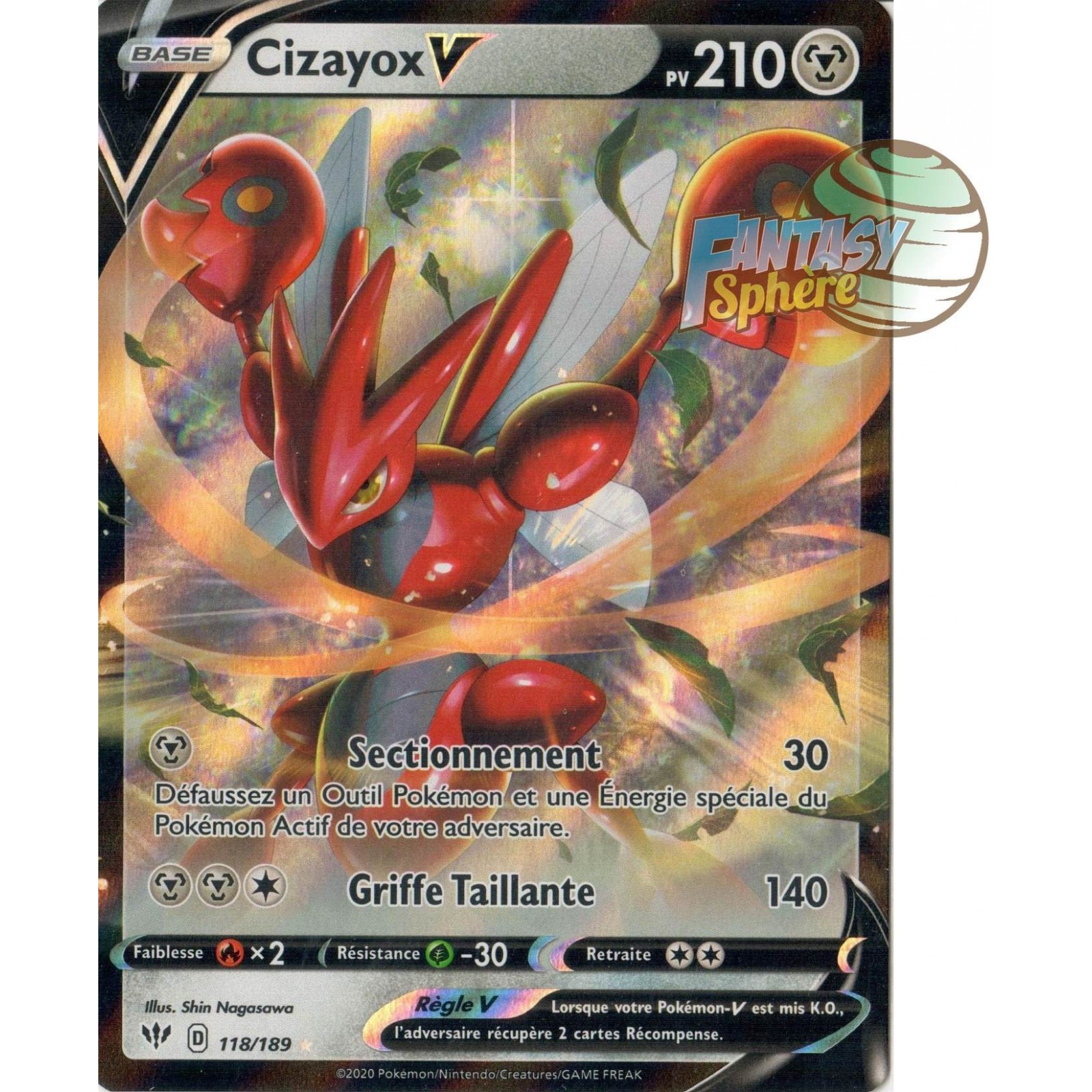Cizayox V - 118/189 EB03 Ténèbres Embrasées Carte à l'unité Pokemon 