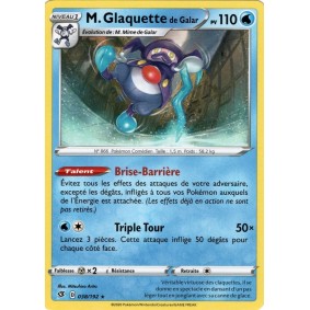 M. Glaquette de Galar - Rare 038/192 EB02 Clash des Rebelles Carte à l'unité Pokemon 