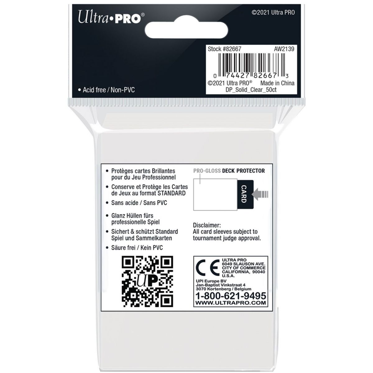 Ultra Pro - Protèges Cartes - Standard - Clear - Transparent (50)