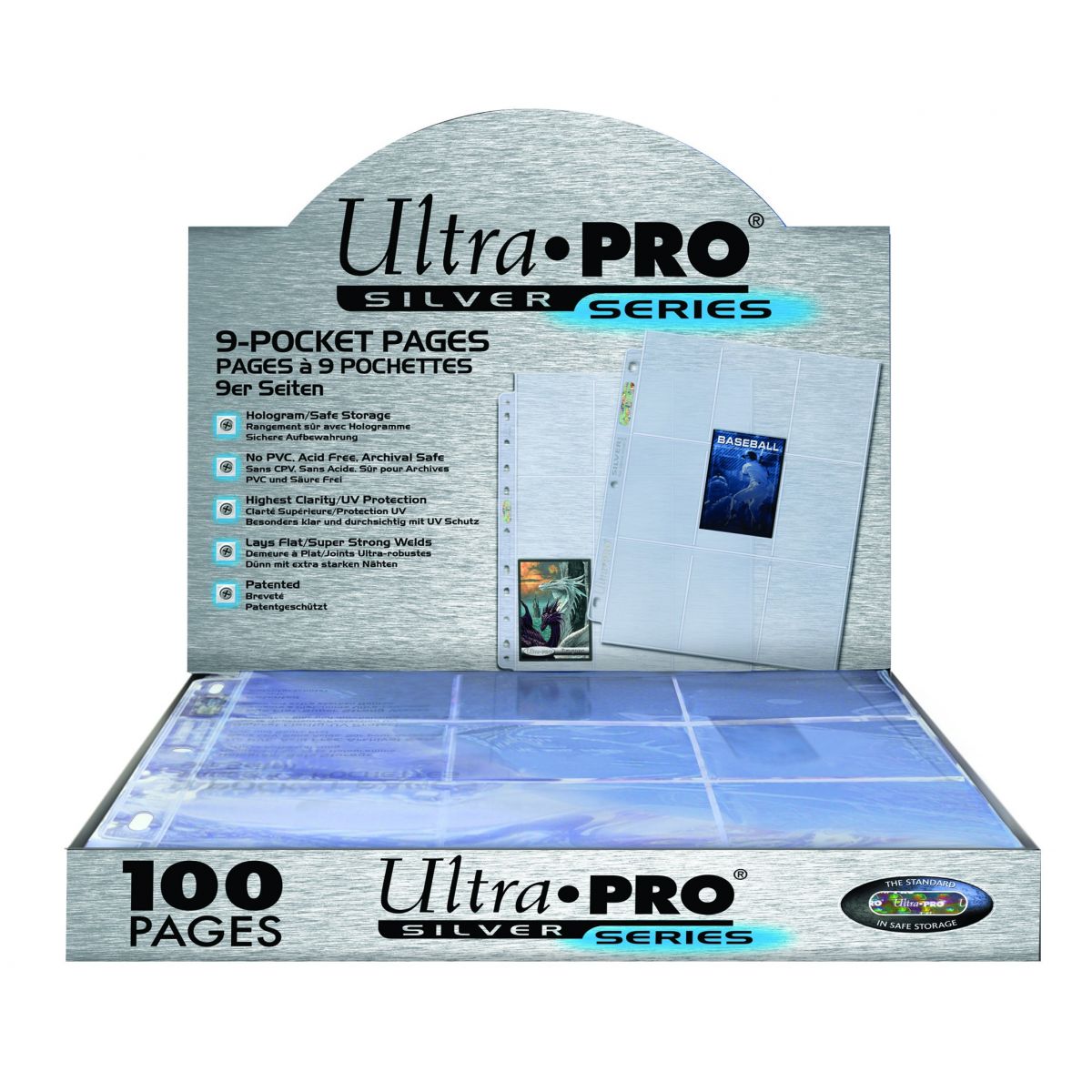 Ultra Pro - 100 Pages de Classeur - 9 Cases - Silver (100)