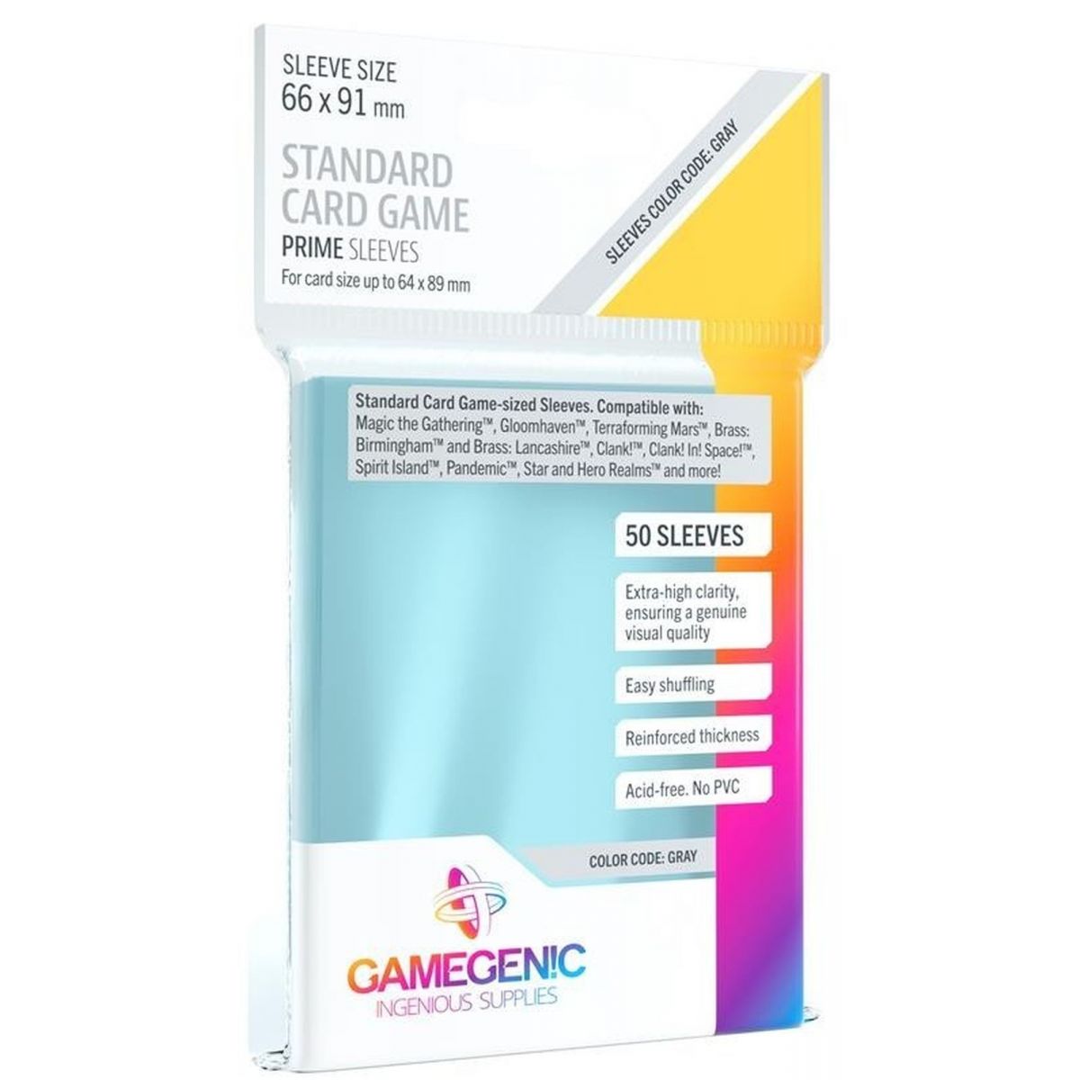 Gamegenic - Protèges Cartes - Standard - Prime Sleeves (50)