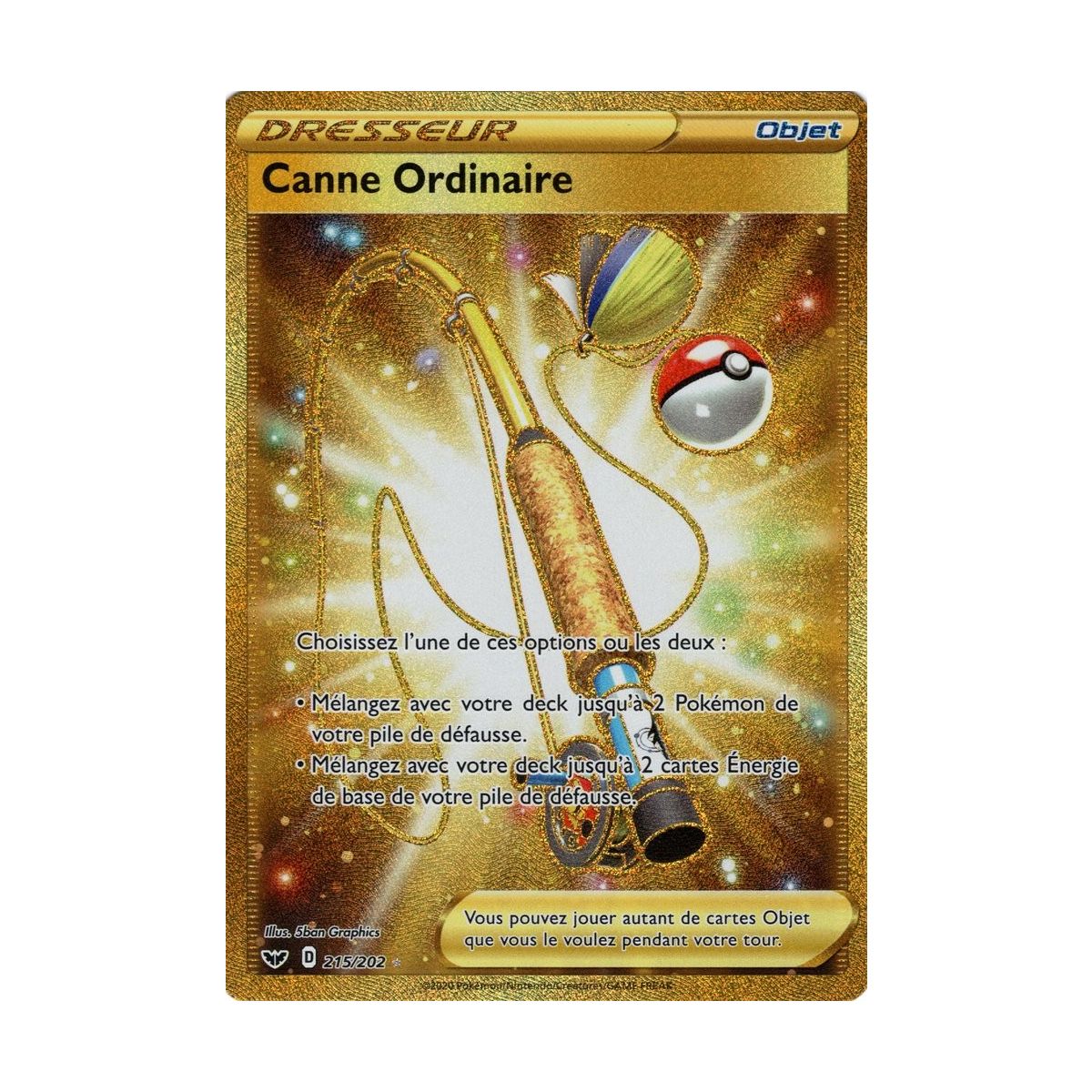 Canne Ordinaire - Secret Rare 215/202 EB01 Epée et Bouclier