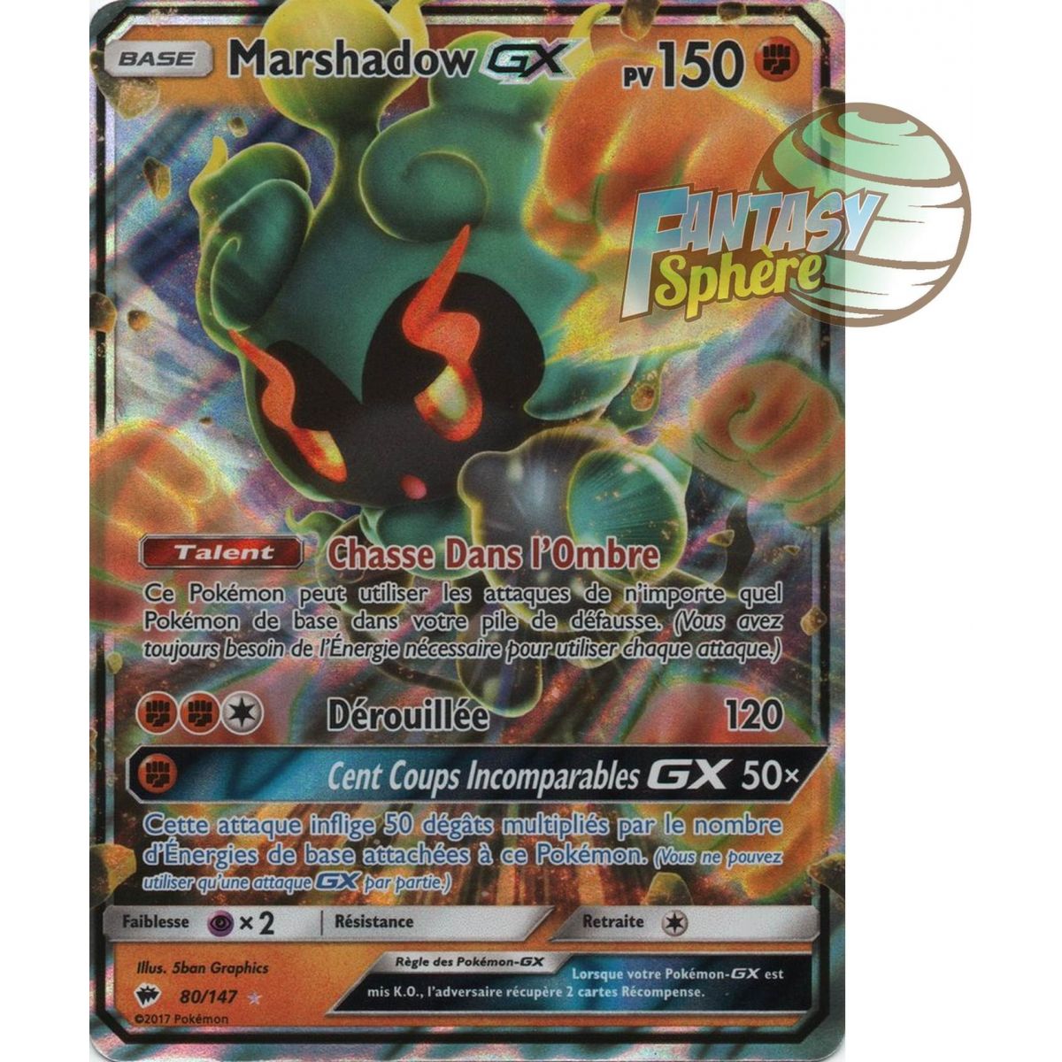 Item Marshadow GX - Ultra Rare 80/147 - Soleil et Lune 3 Ombres Ardentes