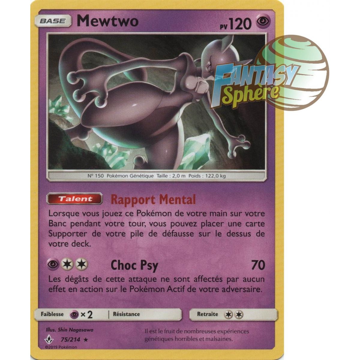 Mewtwo - Rare 75/214 - Soleil et Lune 10 Alliance Infaillible