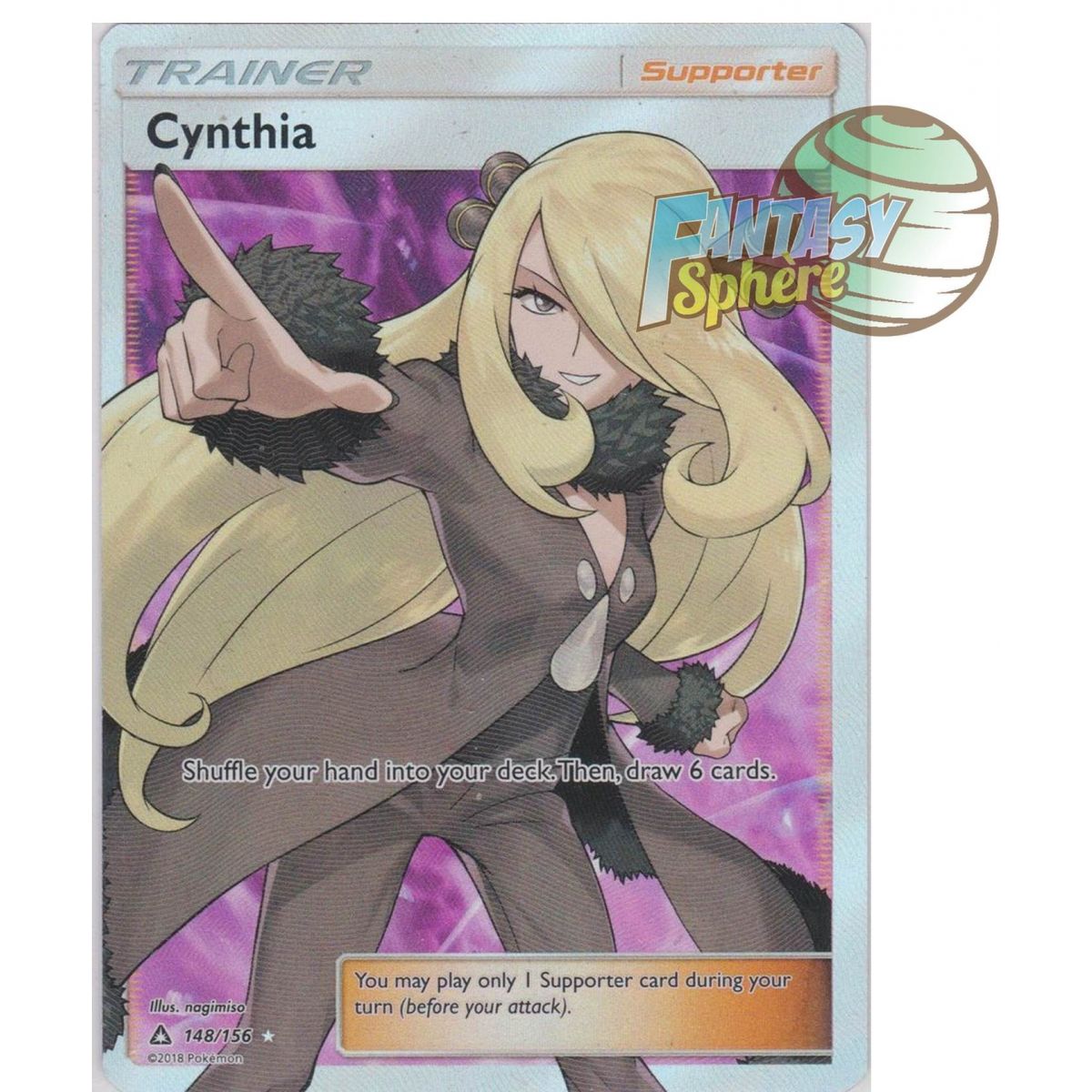 Cynthia - Full Art Ultra Rare  148/156 - Soleil et Lune 5 Ultra Prisme