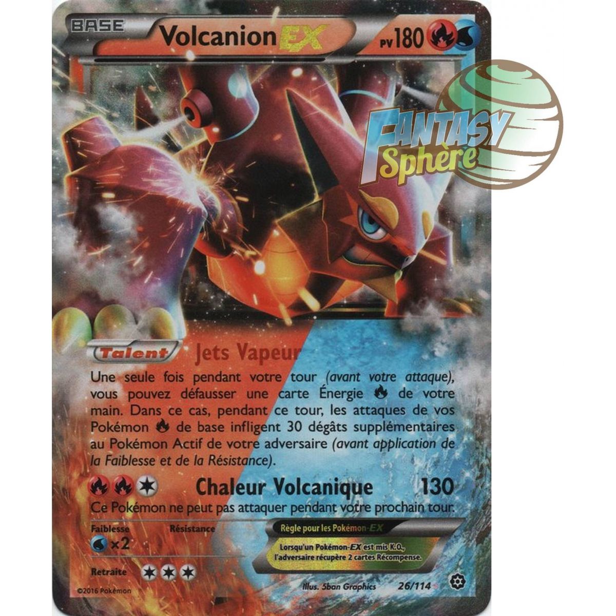 Volcanion EX - Ultra Rare 26/114 - XY 11 Offensive Vapeur