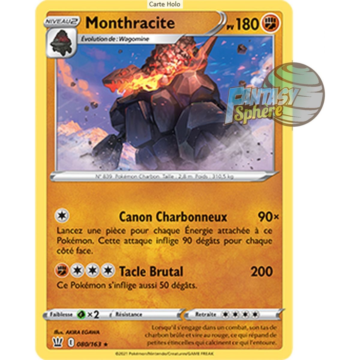 Monthracite - Holo Rare 80/163_H - Epee et Bouclier Style de Combat