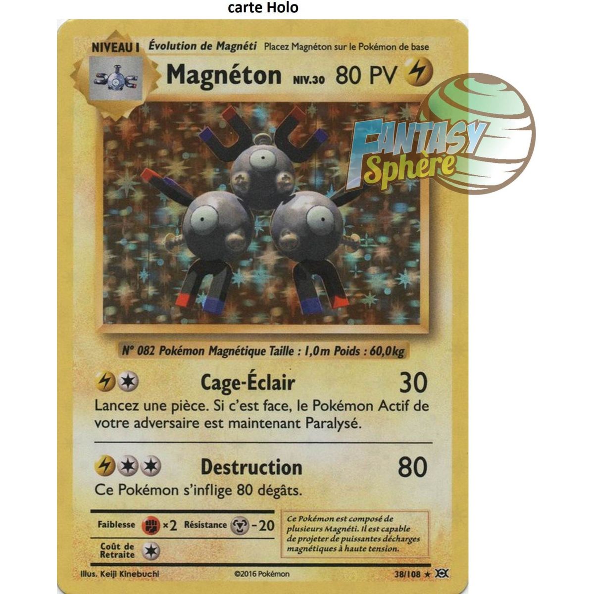 Magnéton - Holo Rare 38/108 - XY 12 Évolutions