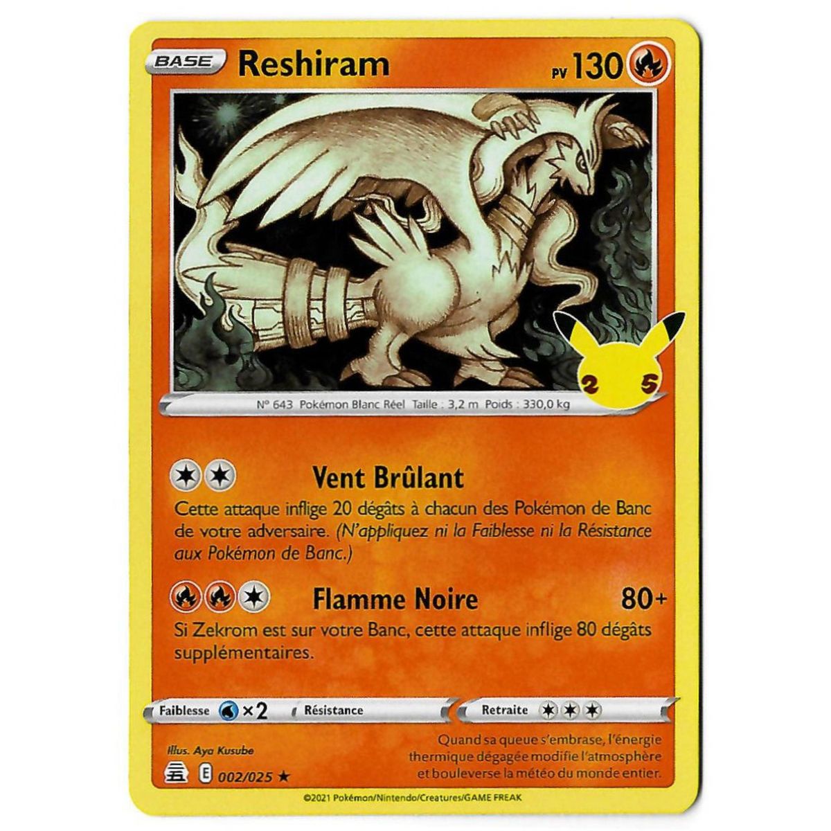 Reshiram - Holo Rare 002/025 EB07.5 Célébrations 25 Ans
