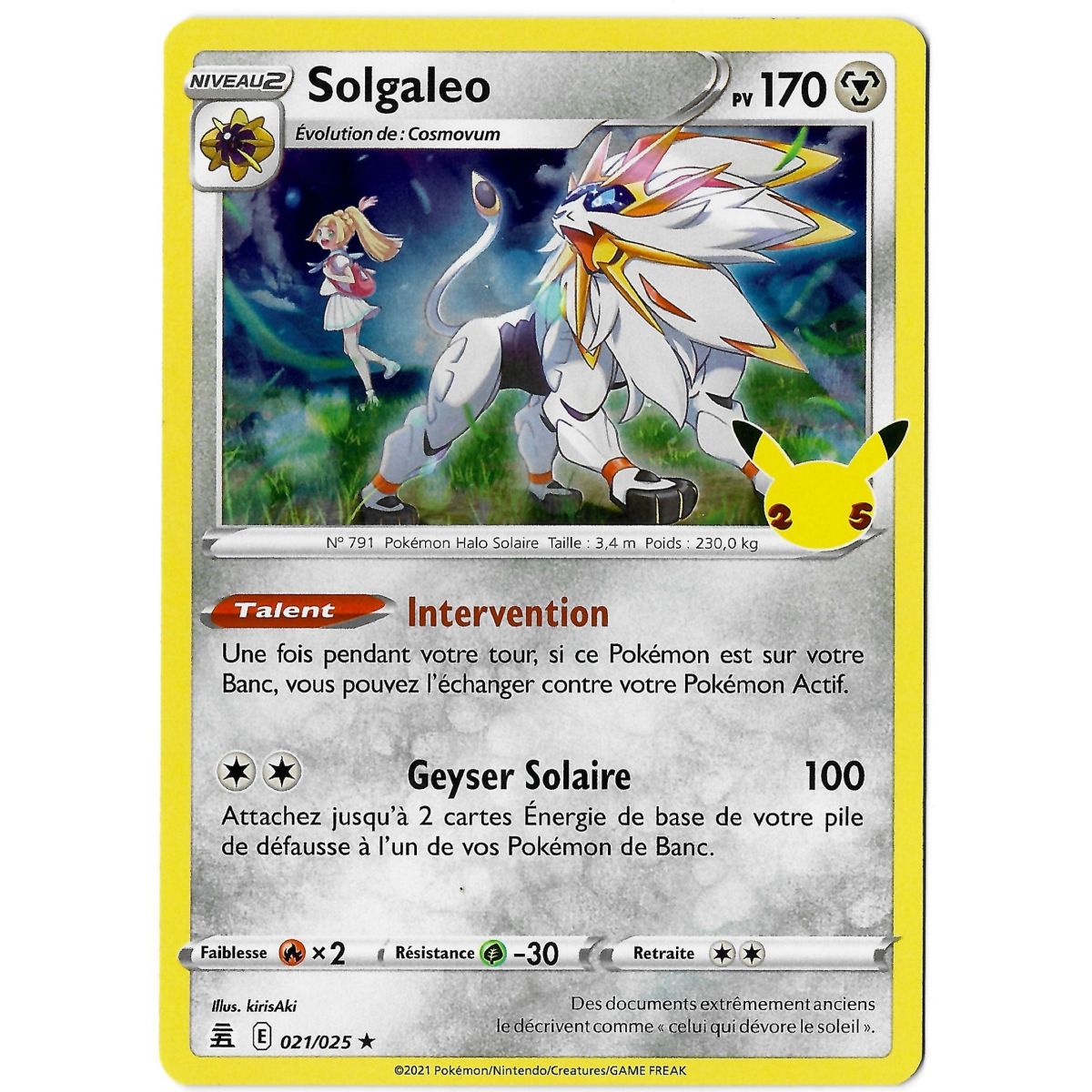 Solgaleo - Holo Rare 021/025 EB07.5 Célébrations 25 Ans