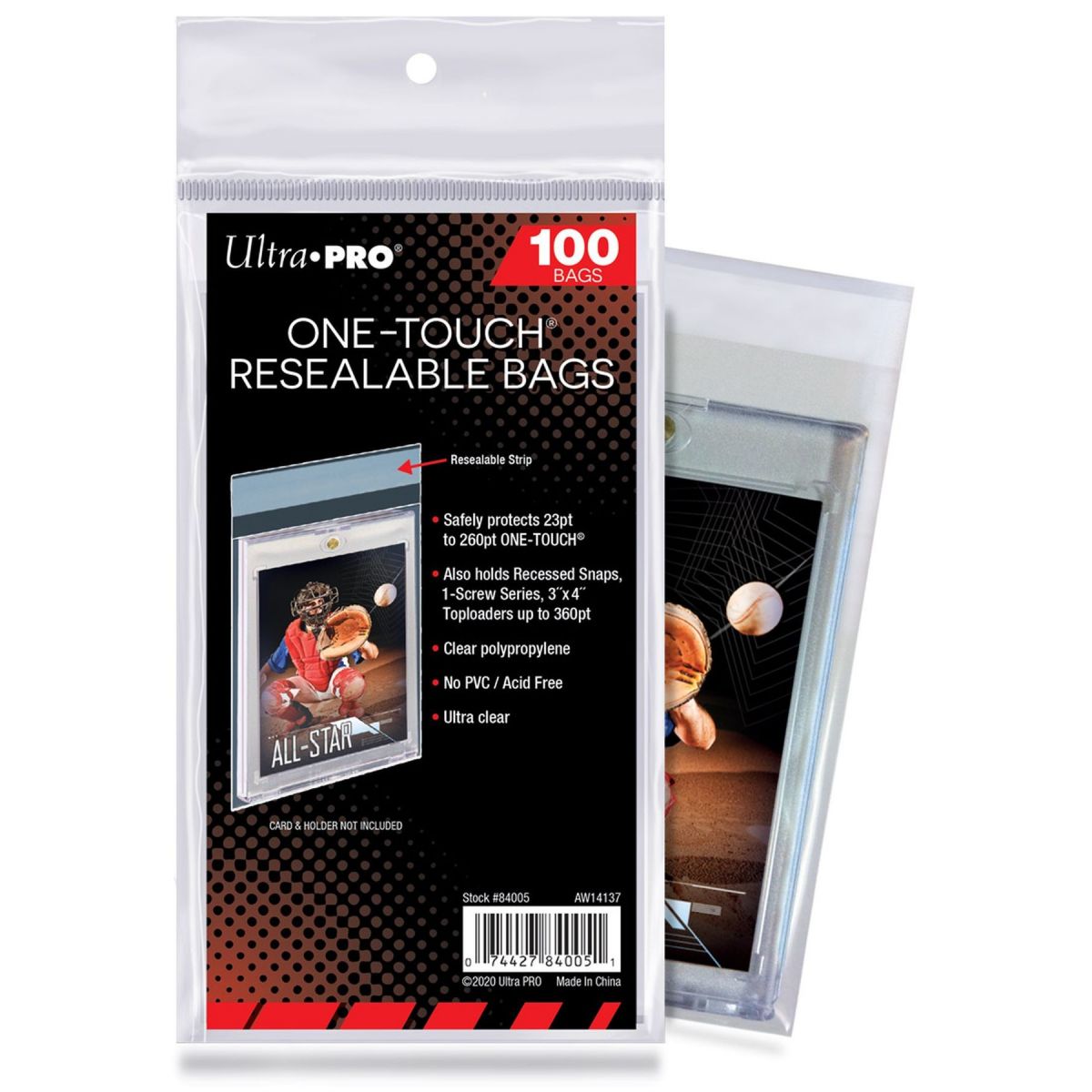 Ultra Pro - Team Bags - One-Touch Resealable Bag - Protège-cartes One-Touch Refermables (100)