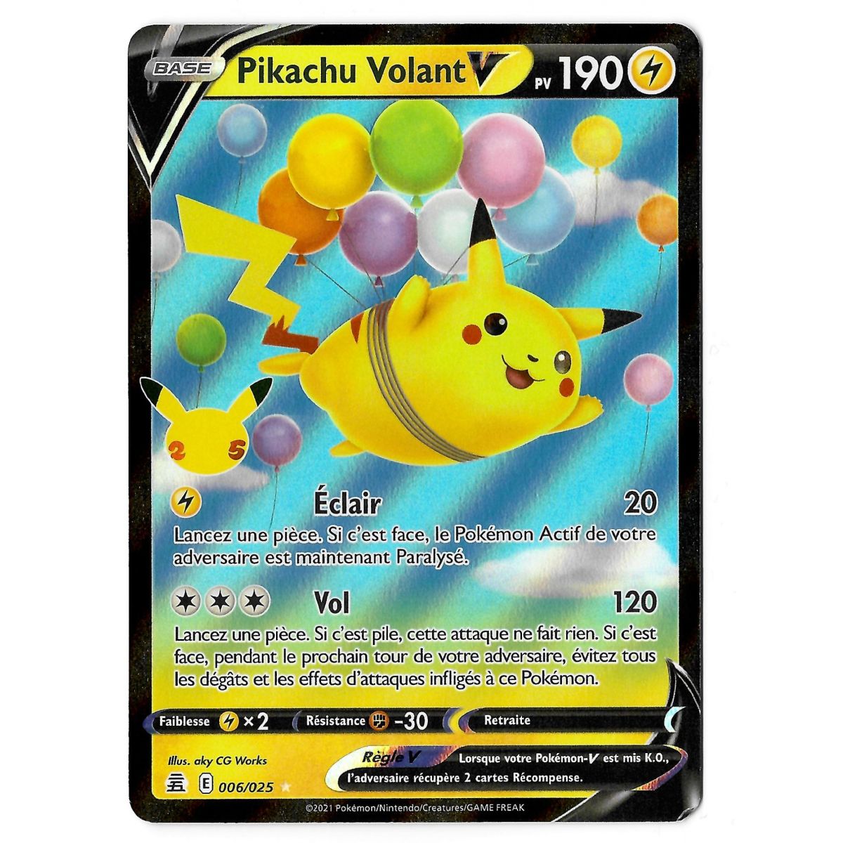 Pikachu Volant V - Ultra Rare 006/025 EB07.5 Célébrations 25 Ans