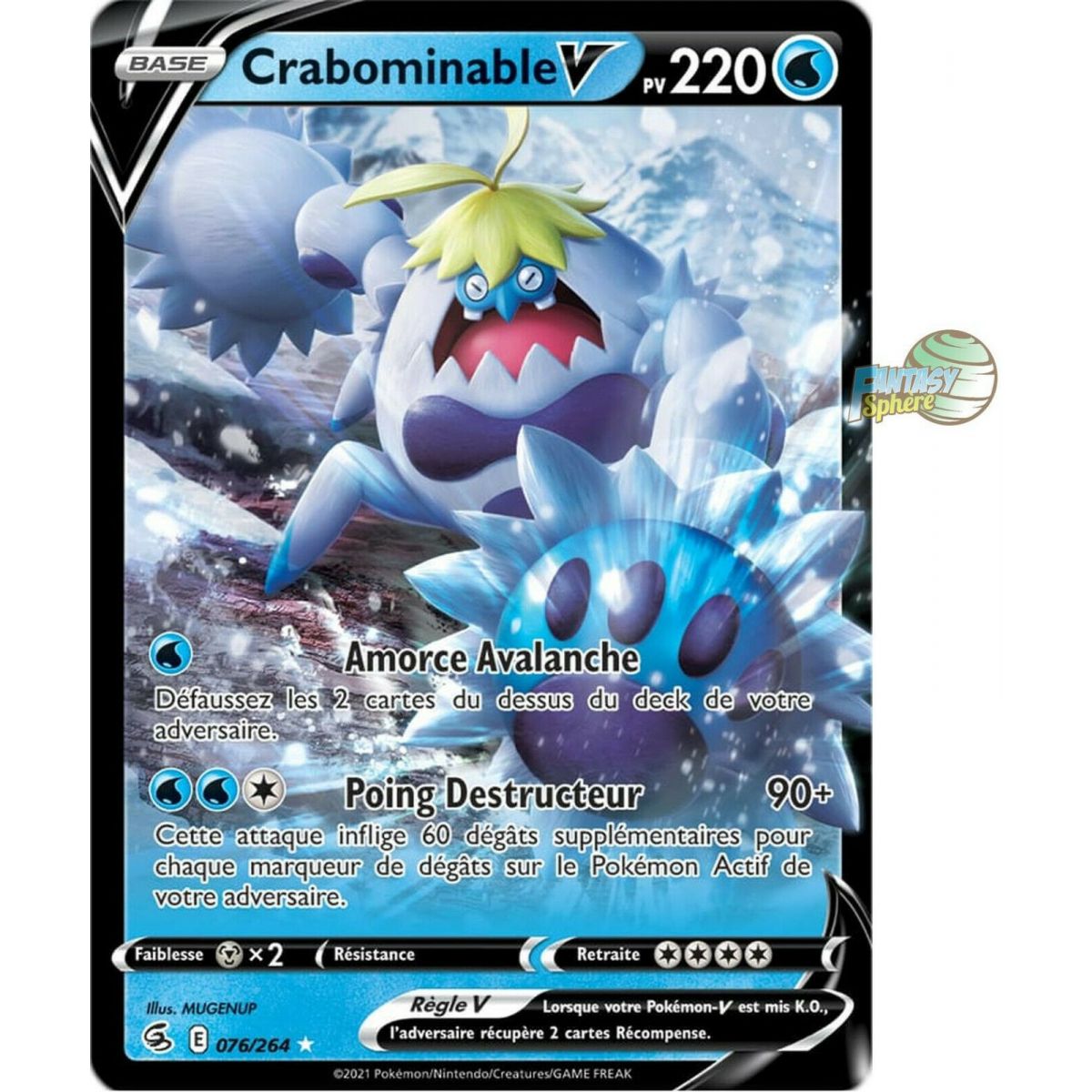 Crabominable V - Ultra Rare 076/264 - EB08 Epee et Bouclier Poing de Fusion