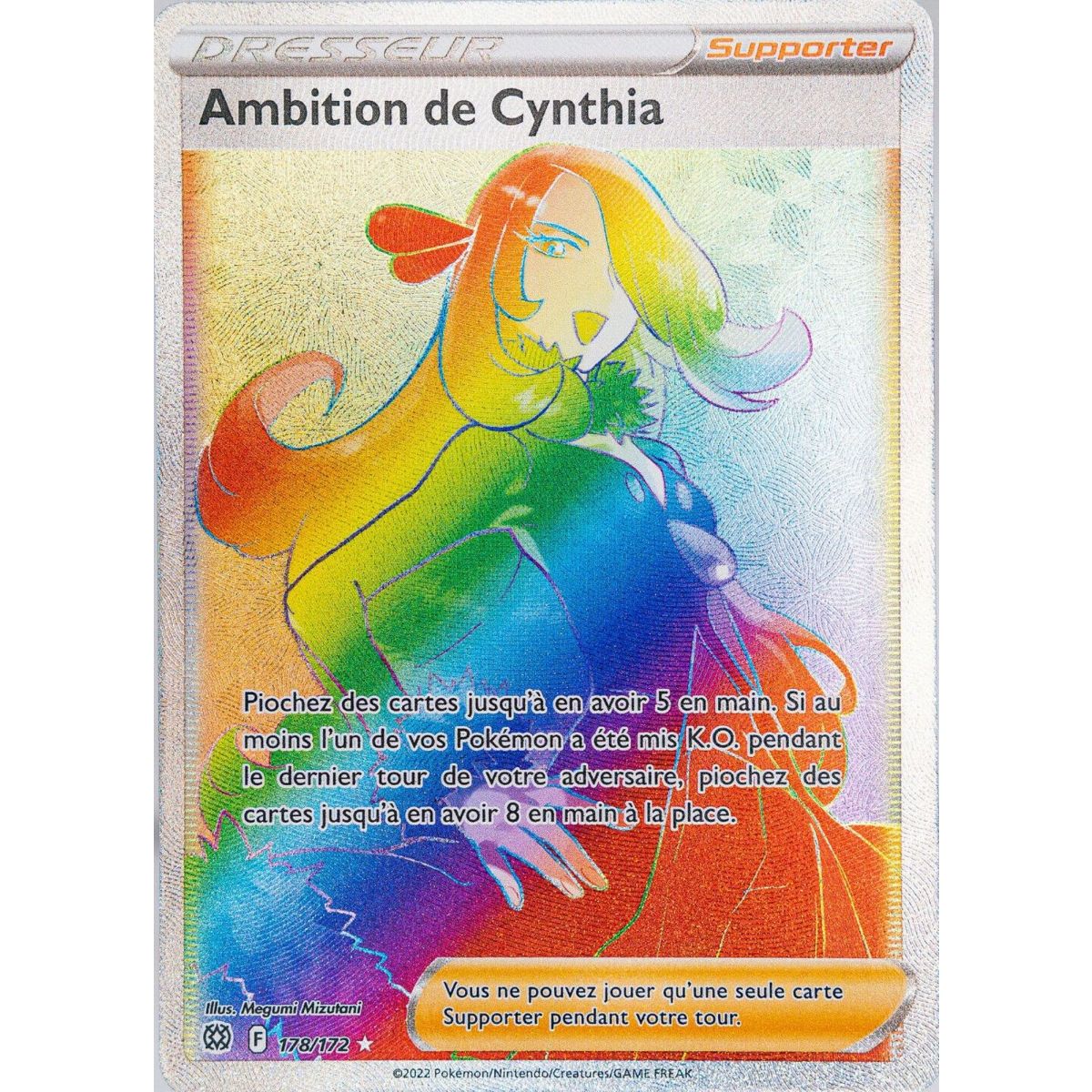 Ambition de Cynthia - Full Art Secrète Rare 178/172 - EB09 Epee et Bouclier Stars Etincelantes