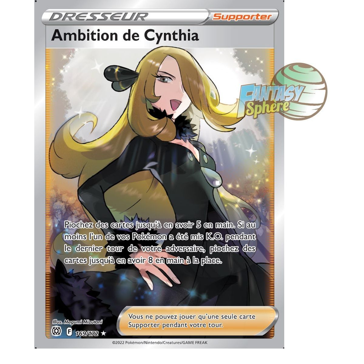 Ambition de Cynthia - Full Art Ultra Rare 169/172 - Epee et Bouclier Stars Etincelantes