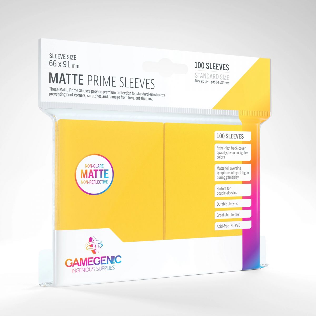 Item Gamegenic - Matte Prime Standard Sleeves - Jaune - 66x91 (100)