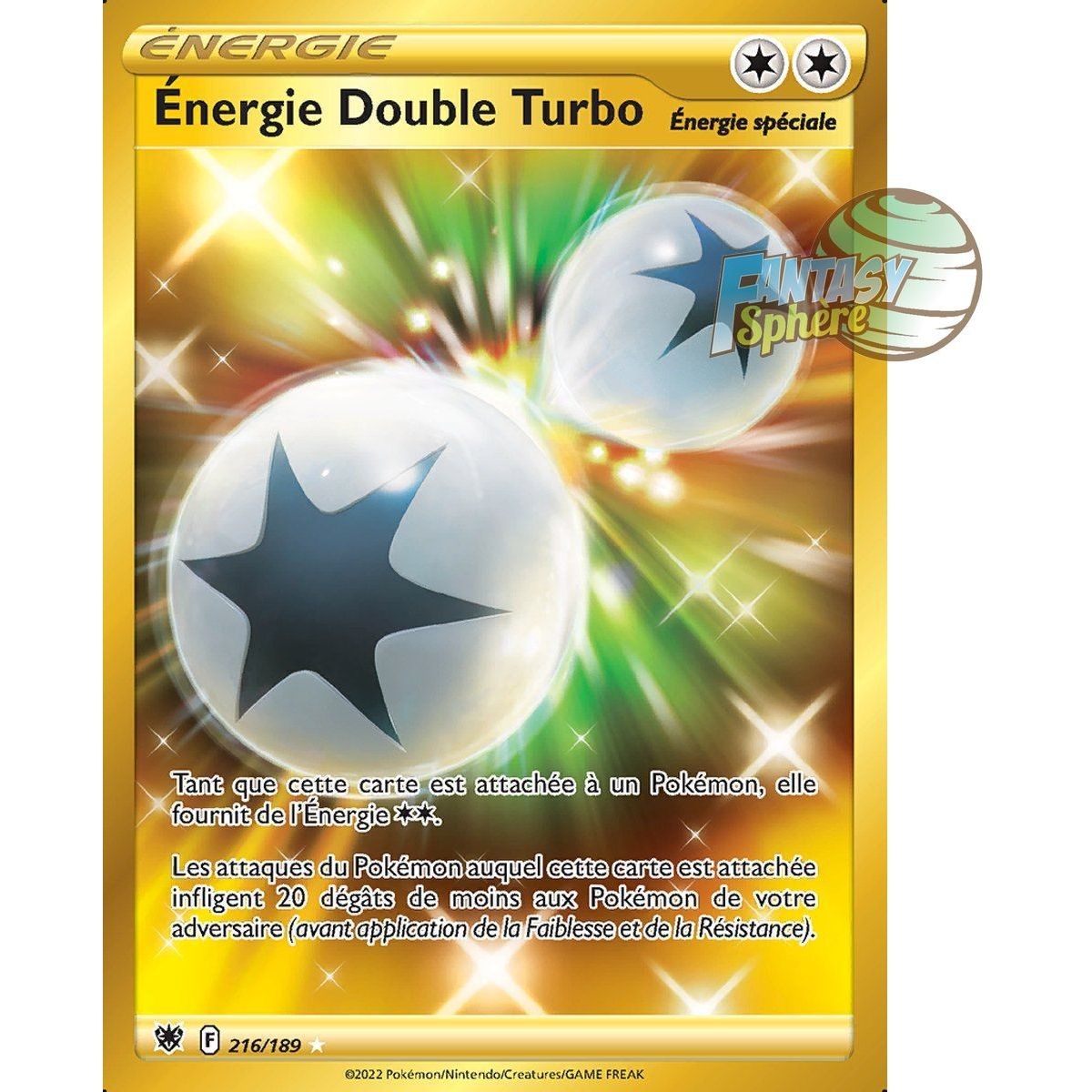 Énergie Double Turbo - Secret Rare 216/189 - Epee et Bouclier Astres Radieux