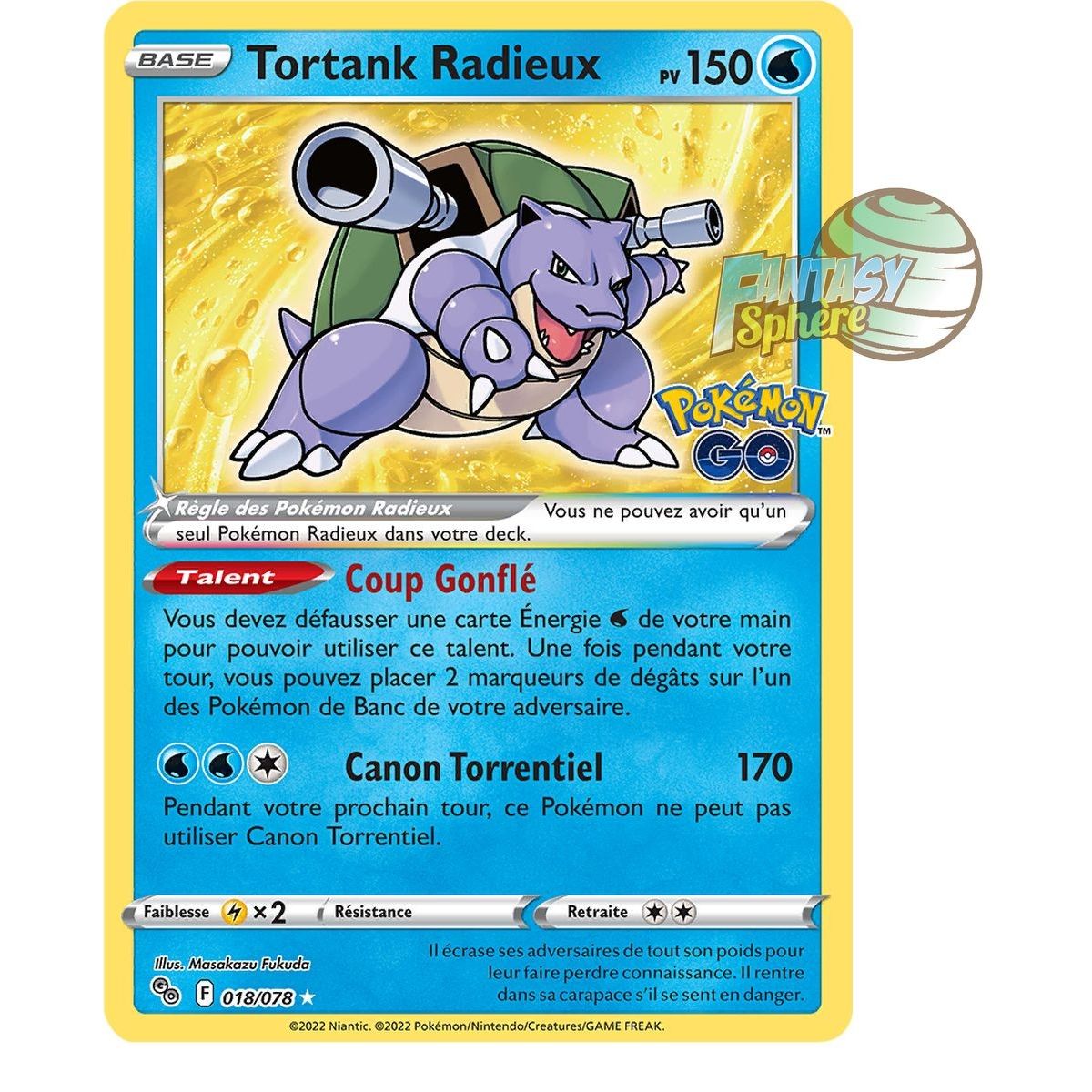 Item Tortank Radieux - Radiant Rare 18/78 - Epee et Bouclier Pokemon Go