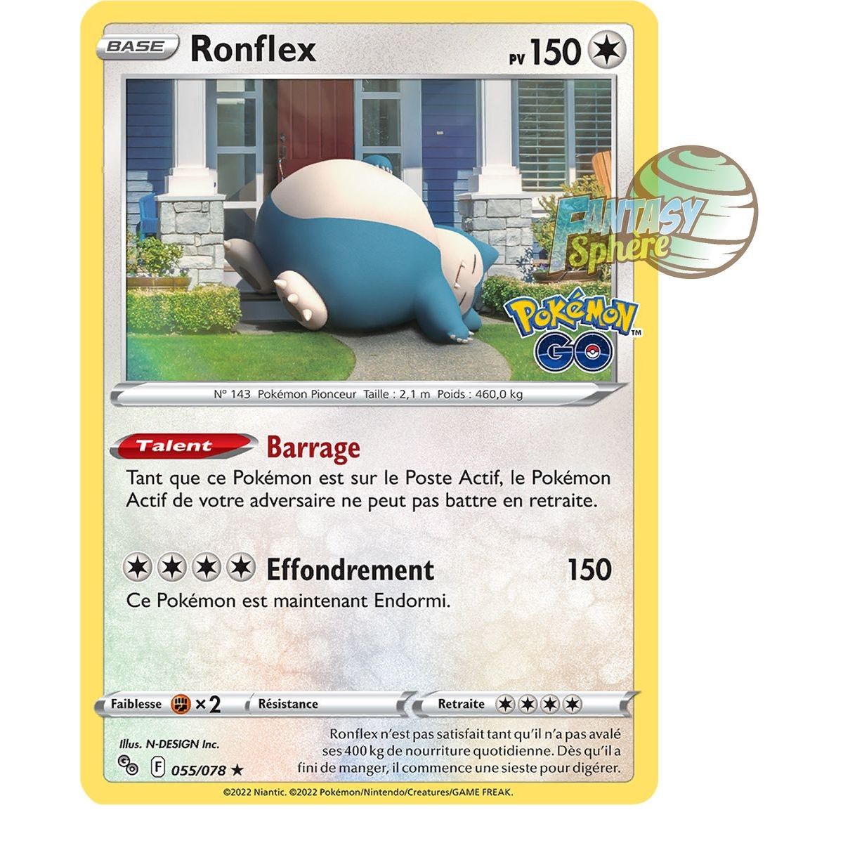 Item Ronflex - Holo Rare 55/78 - Epee et Bouclier Pokemon Go