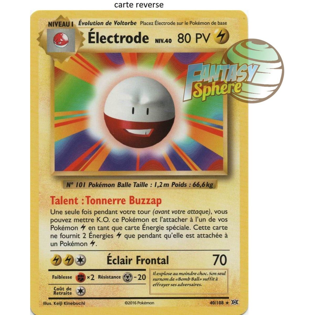 Électrode - Reverse 40/108 - XY 12 Évolutions