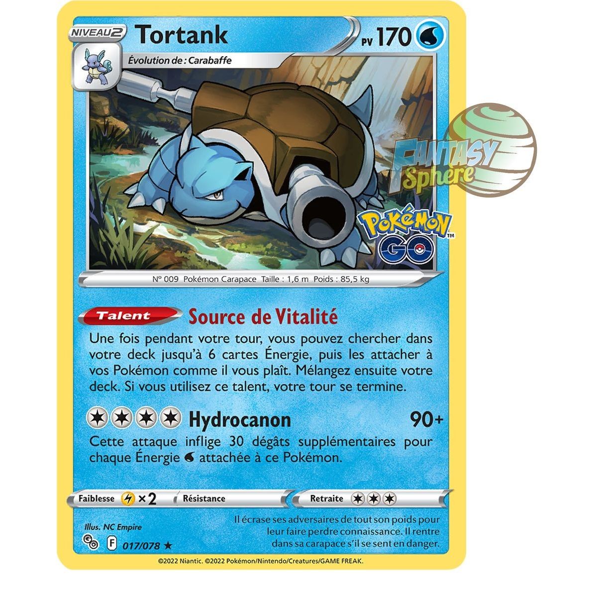 Tortank - Holo Rare 17/78 - Epee et Bouclier Pokemon GO