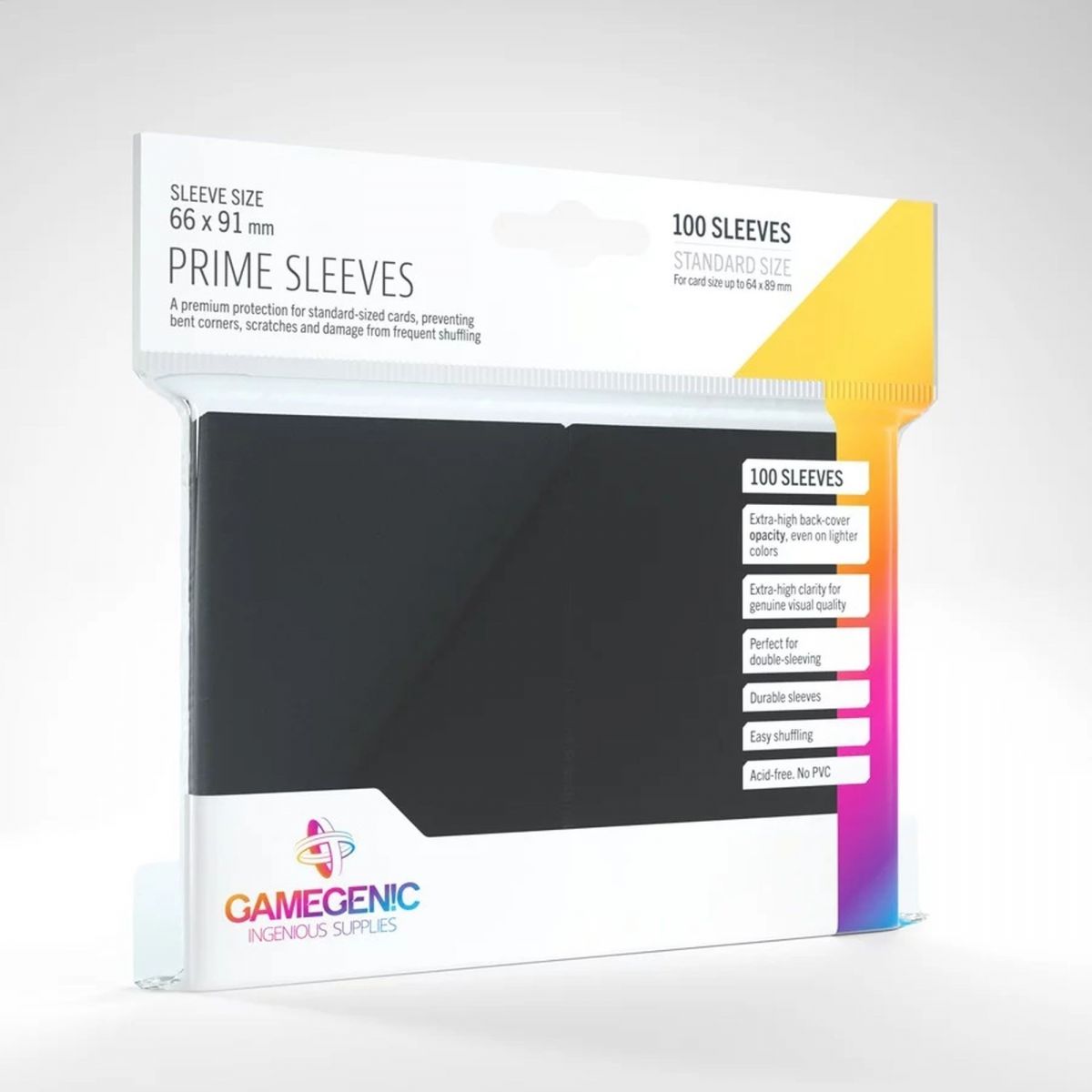 Gamegenic - 100 Prime Sleeves Noir - 66x91 Standard (100)