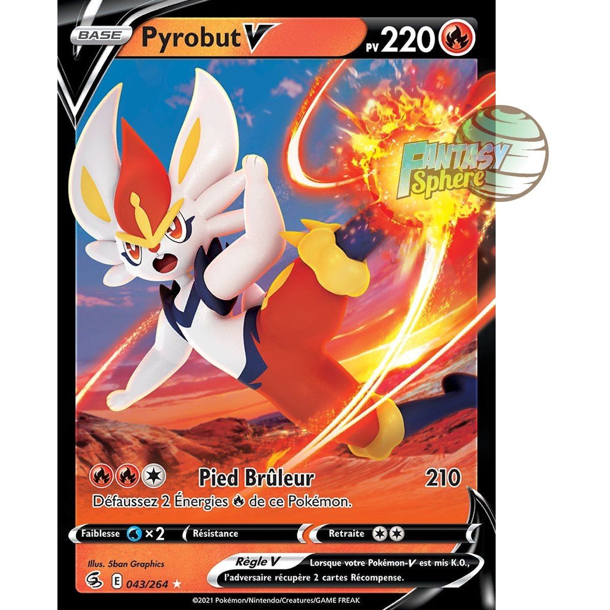 Pyrobut V - Ultra Rare 43/264 - Epee et Bouclier 8 Poing de Fusion