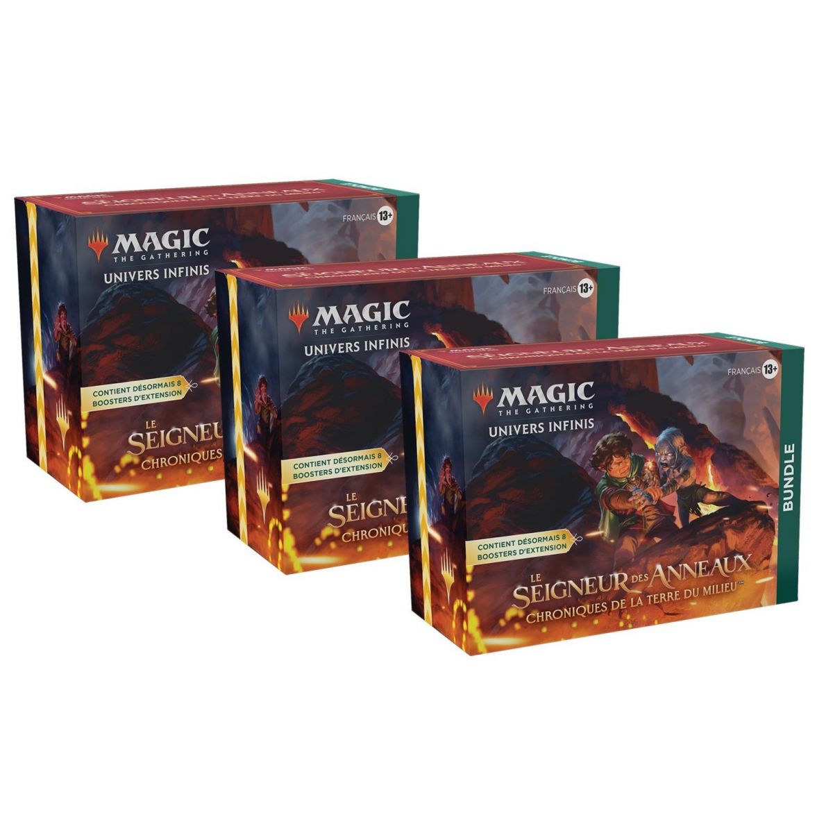 Magic The Gathering  - Lot de 3 Bundle - Fat Pack - Le Seigneur des Anneaux : Chroniques de la Terre du Milieu - FR