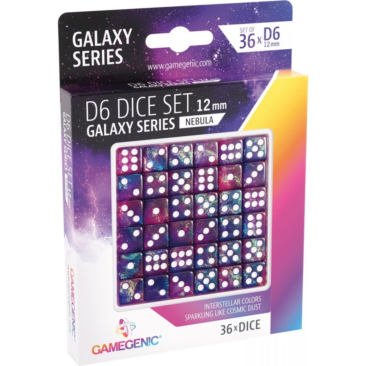 Gamegenic - Dice - Galaxy Series - Nebula - Set de 36 Dés de 6 - 12mm