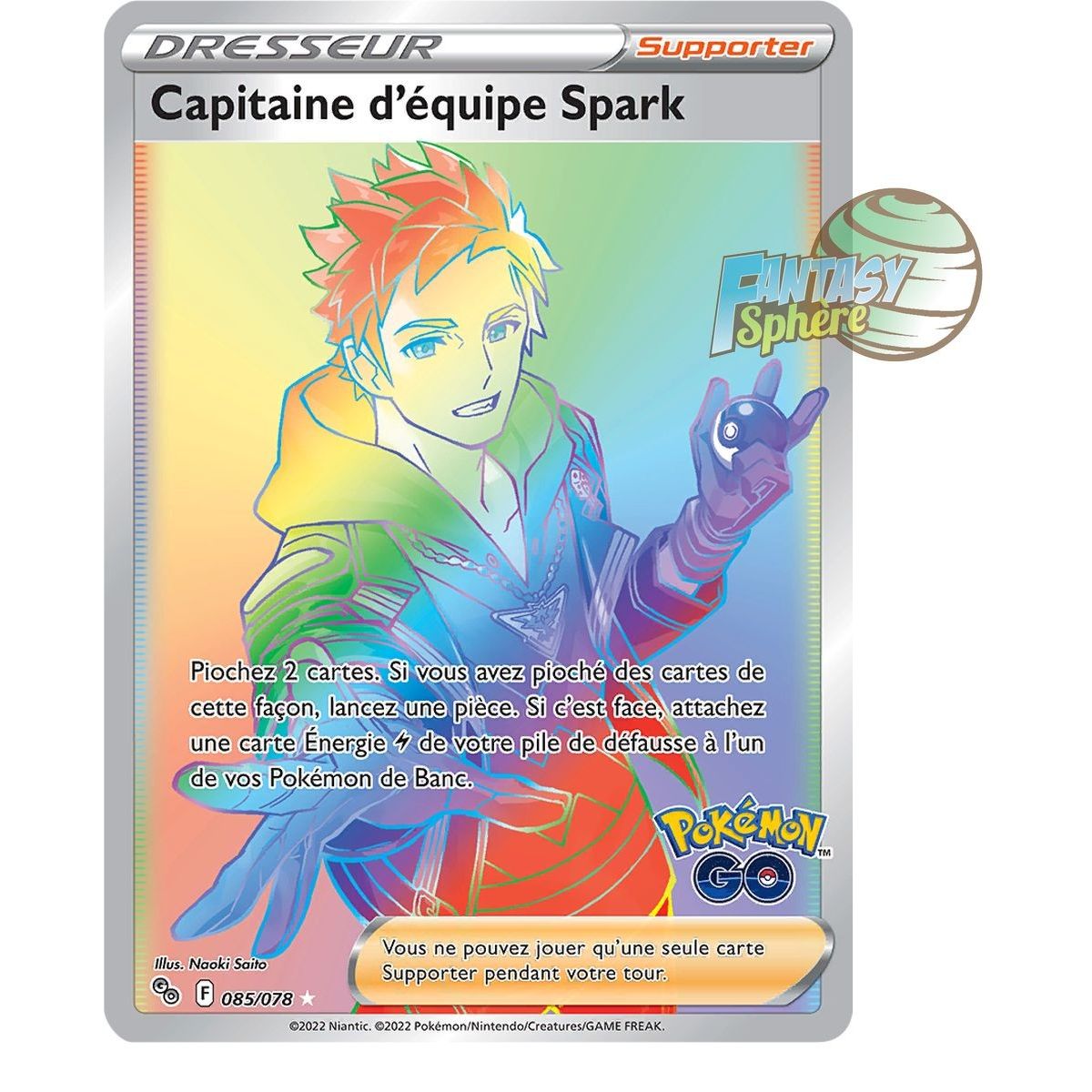 Capitaine d'équipe Spark - Secret Rare 85/78 - Epee et Bouclier 10.5 Pokemon GO