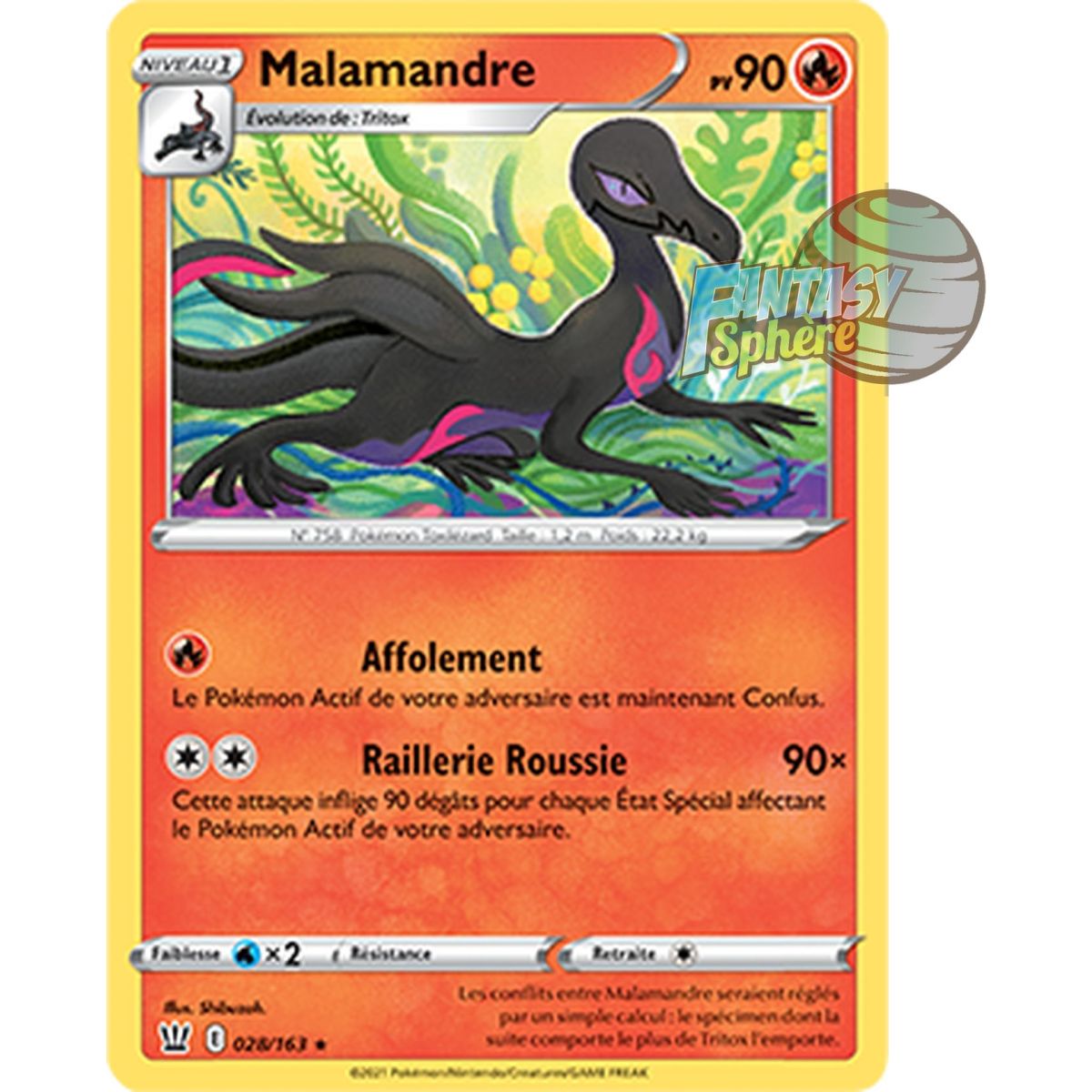 Malamandre - Rare 28/163 - Epee et Bouclier 5 Style de Combat