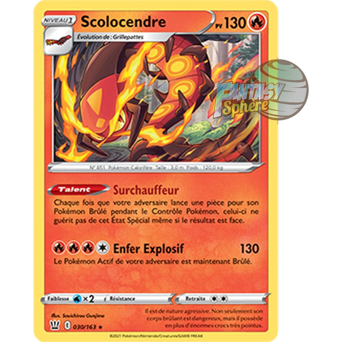 Scolocendre - Rare 30/163 - Epee et Bouclier 5 Style de Combat