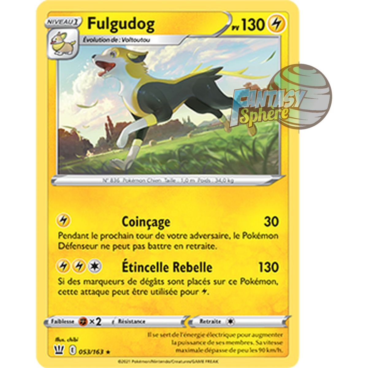 Fulgudog - Rare 53/163 - Epee et Bouclier 5 Style de Combat