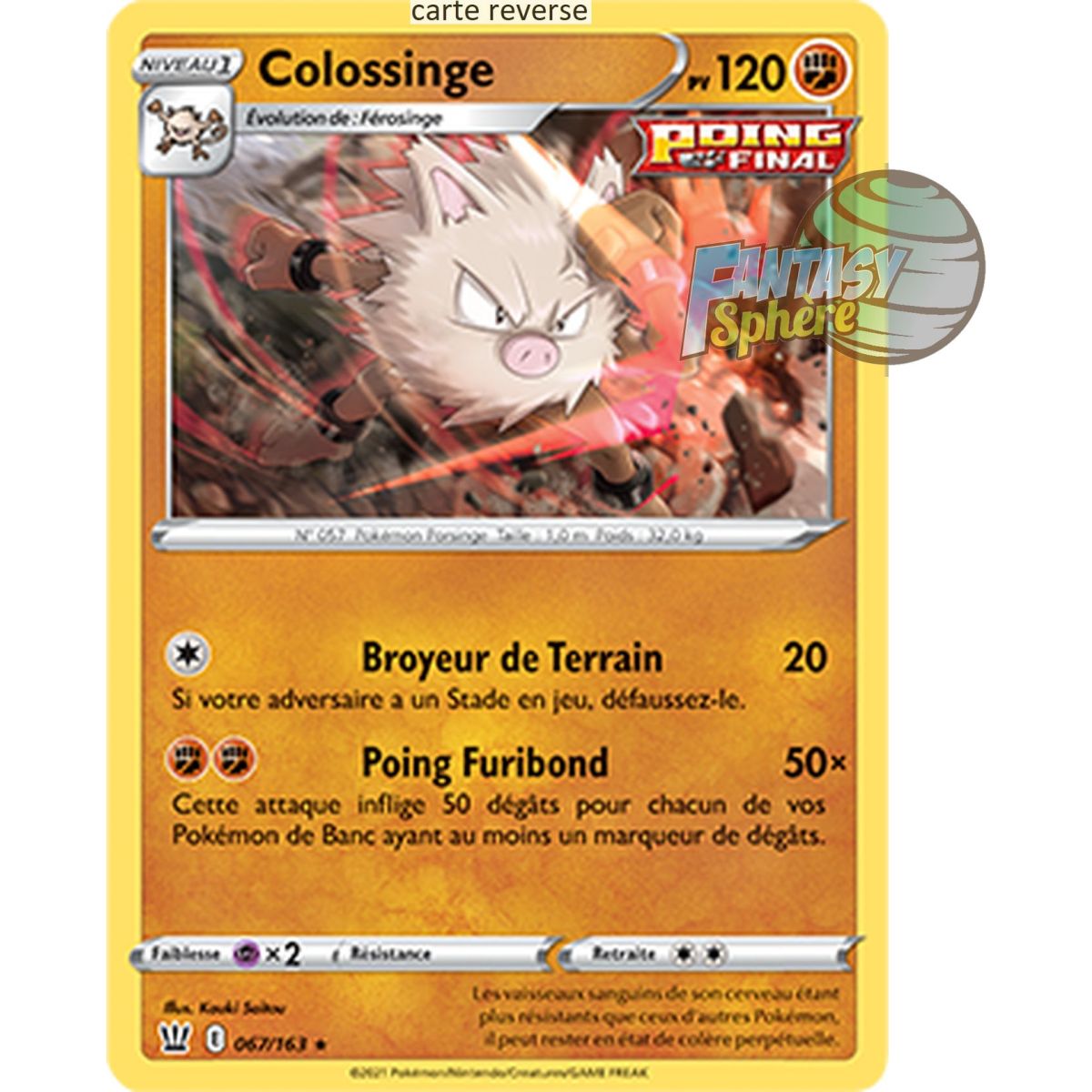 Colossinge - Reverse 67/163 - Epee et Bouclier 5 Style de Combat