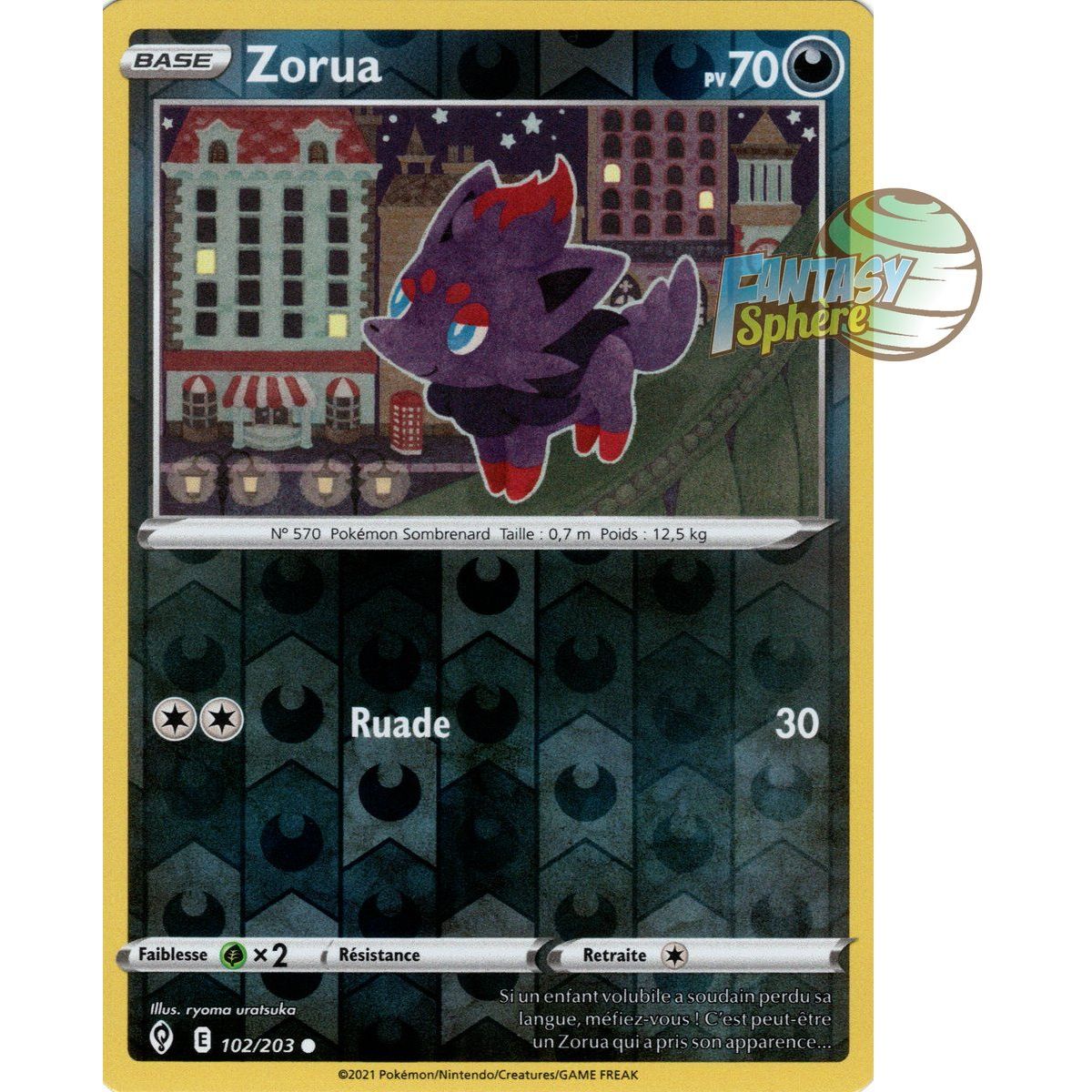 Zorua - Reverse 102/203 - Epee et Bouclier 7 Evolution Celeste