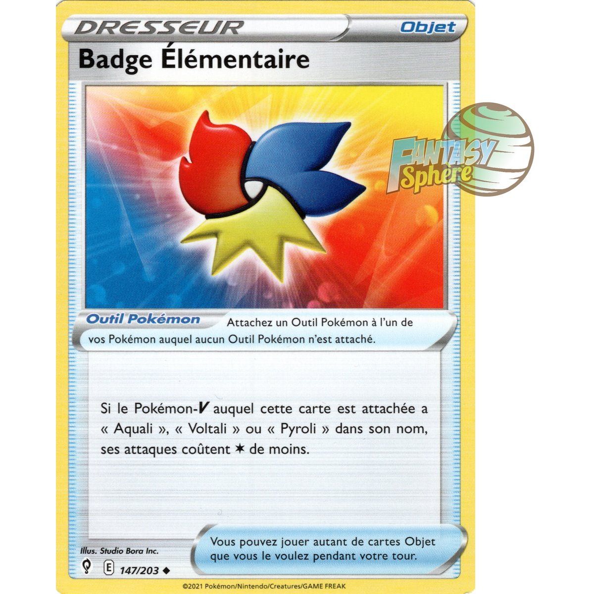 Item Badge Élémentaire - Peu Commune 147/203 - Epee et Bouclier 7 Evolution Celeste