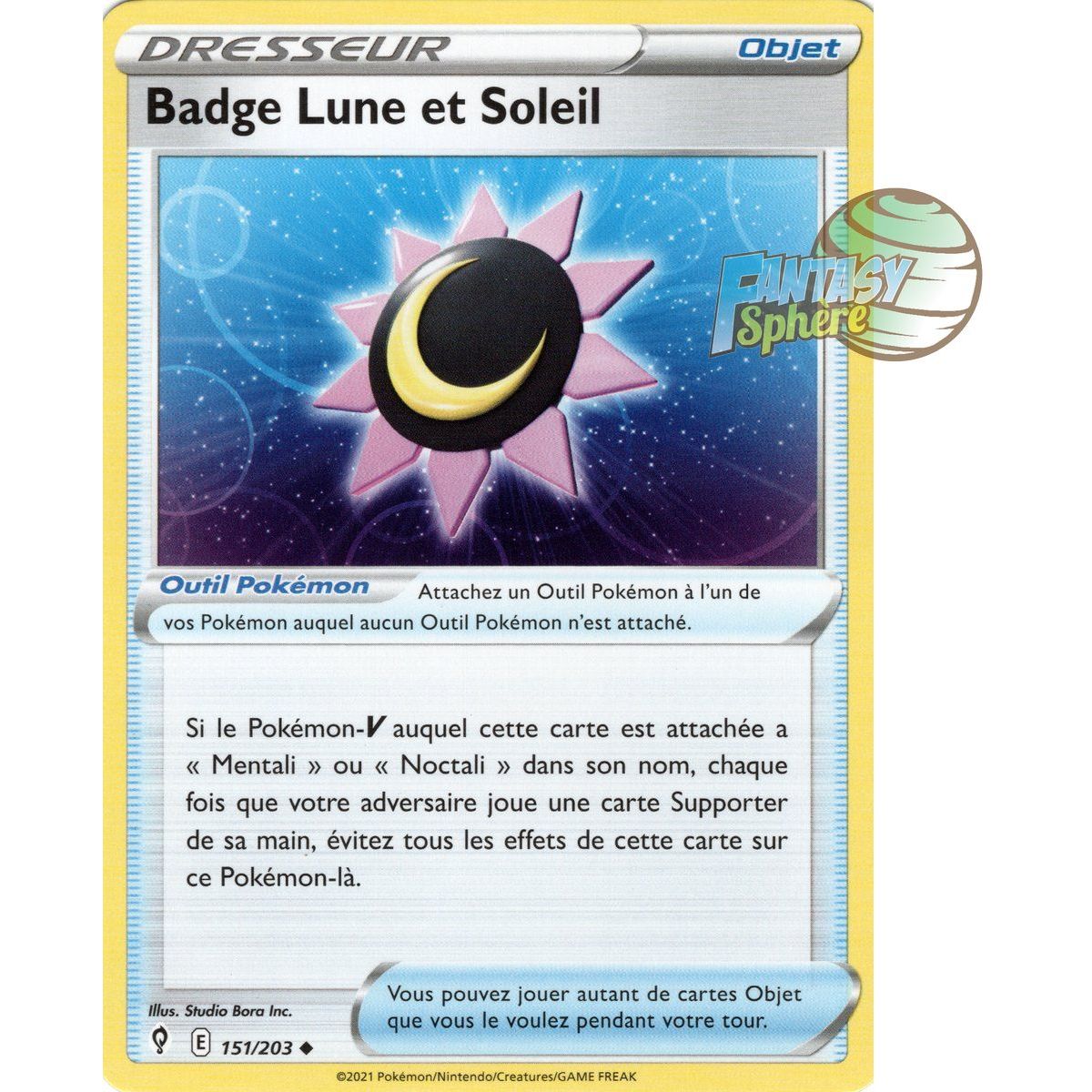 Badge Lune et Soleil - Peu Commune 151/203 - Epee et Bouclier 7 Evolution Celeste