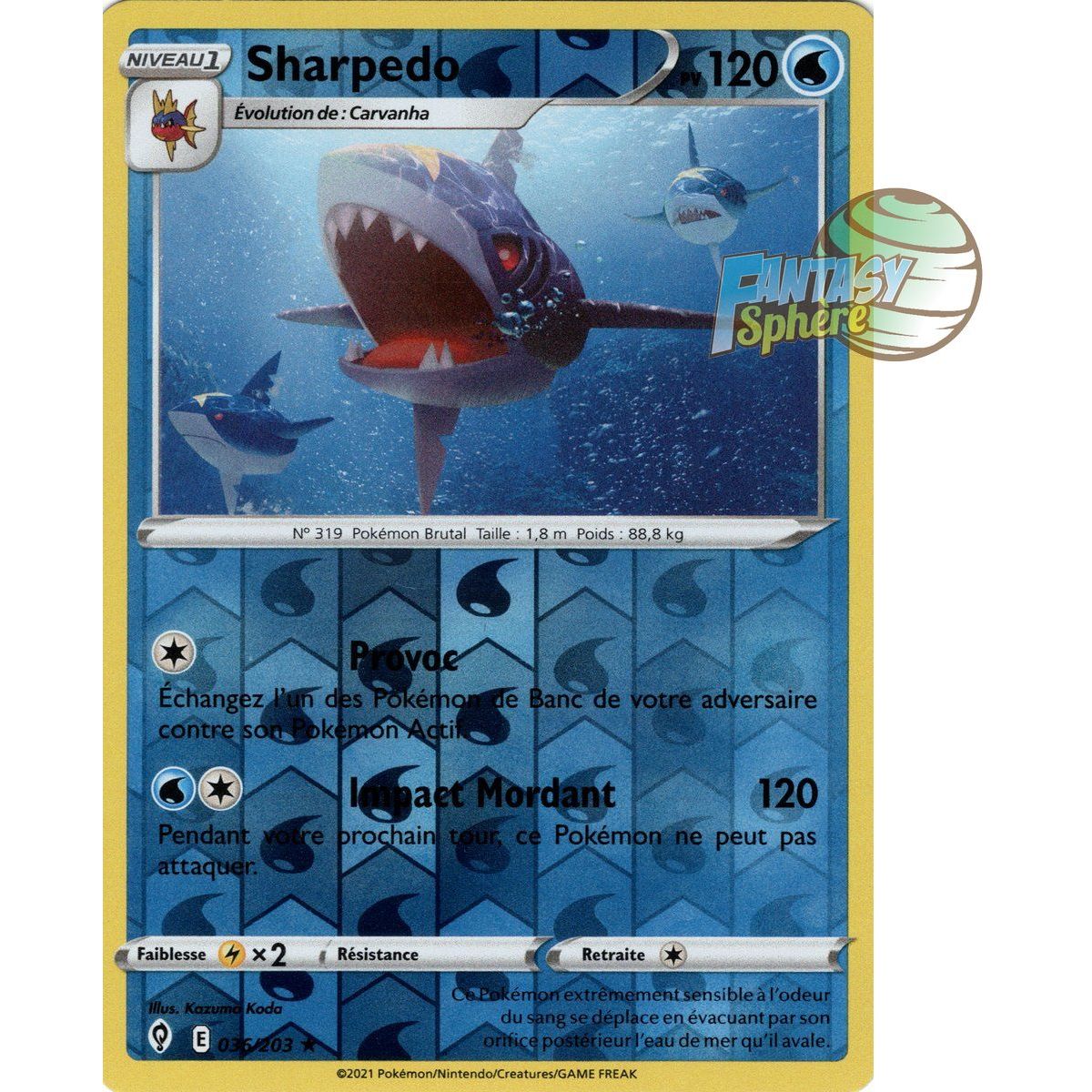 Sharpedo - Reverse 36/203 - Epee et Bouclier 7 Evolution Celeste