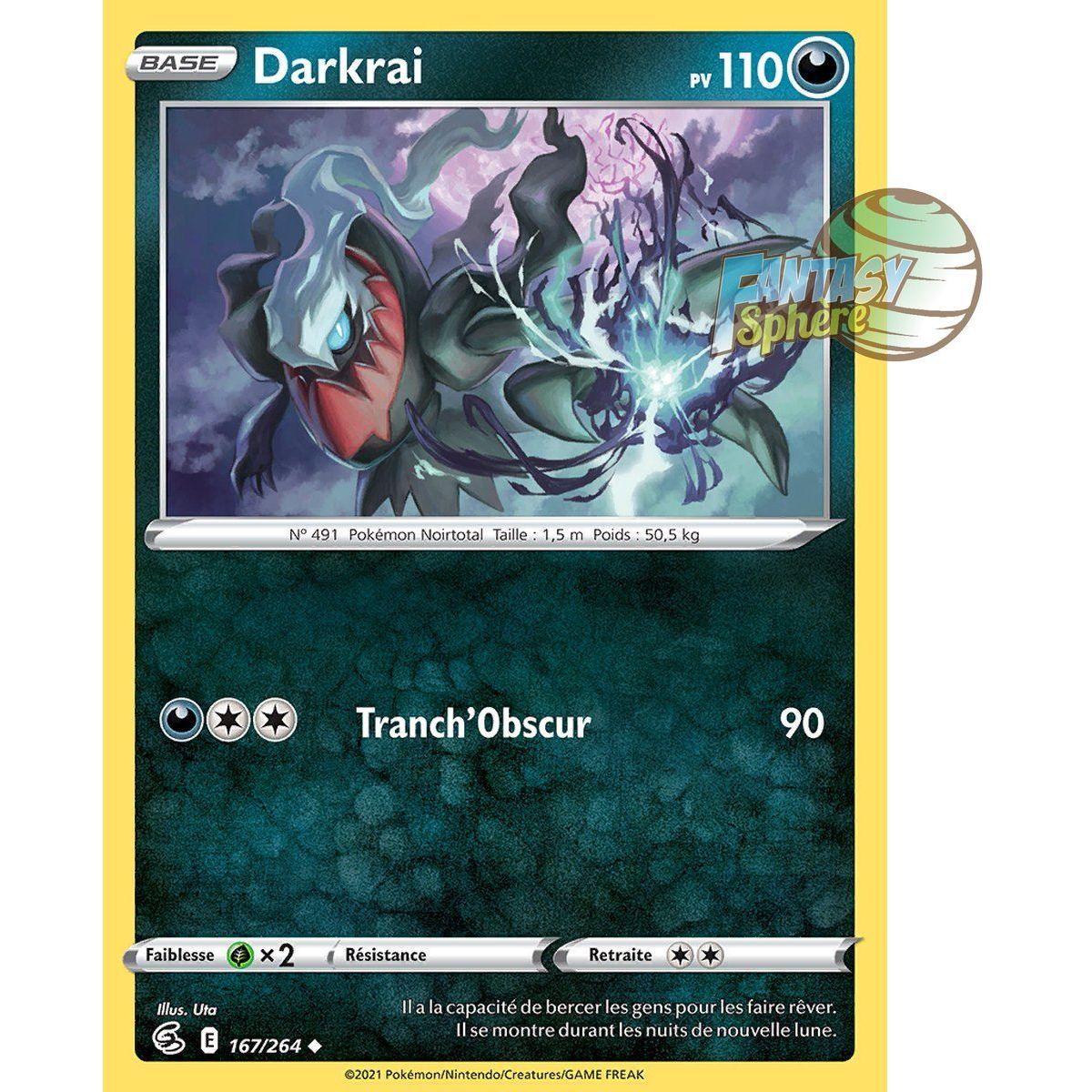 Darkrai - Reverse 167/264 - Epee et Bouclier 8 Poing de Fusion